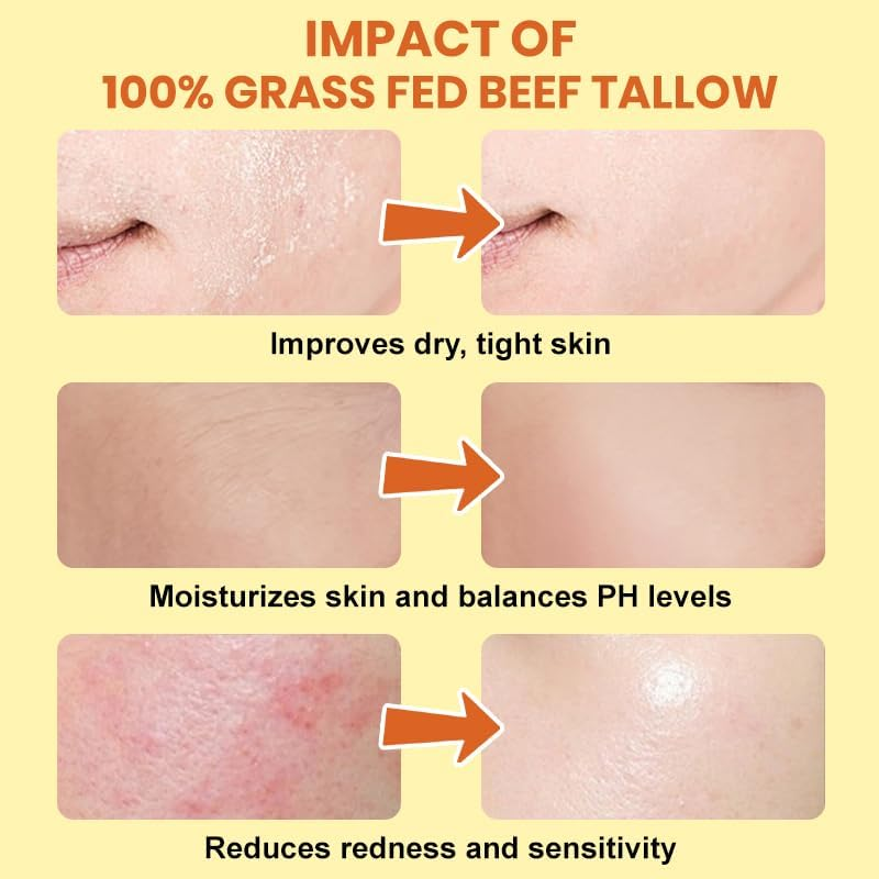 Whipped Beef Tallow Moisturiser for Face, Skin & Body Care, 100% Natural Grass-Fed Evil Goods Beef Tallow Balm - 50G image number 5