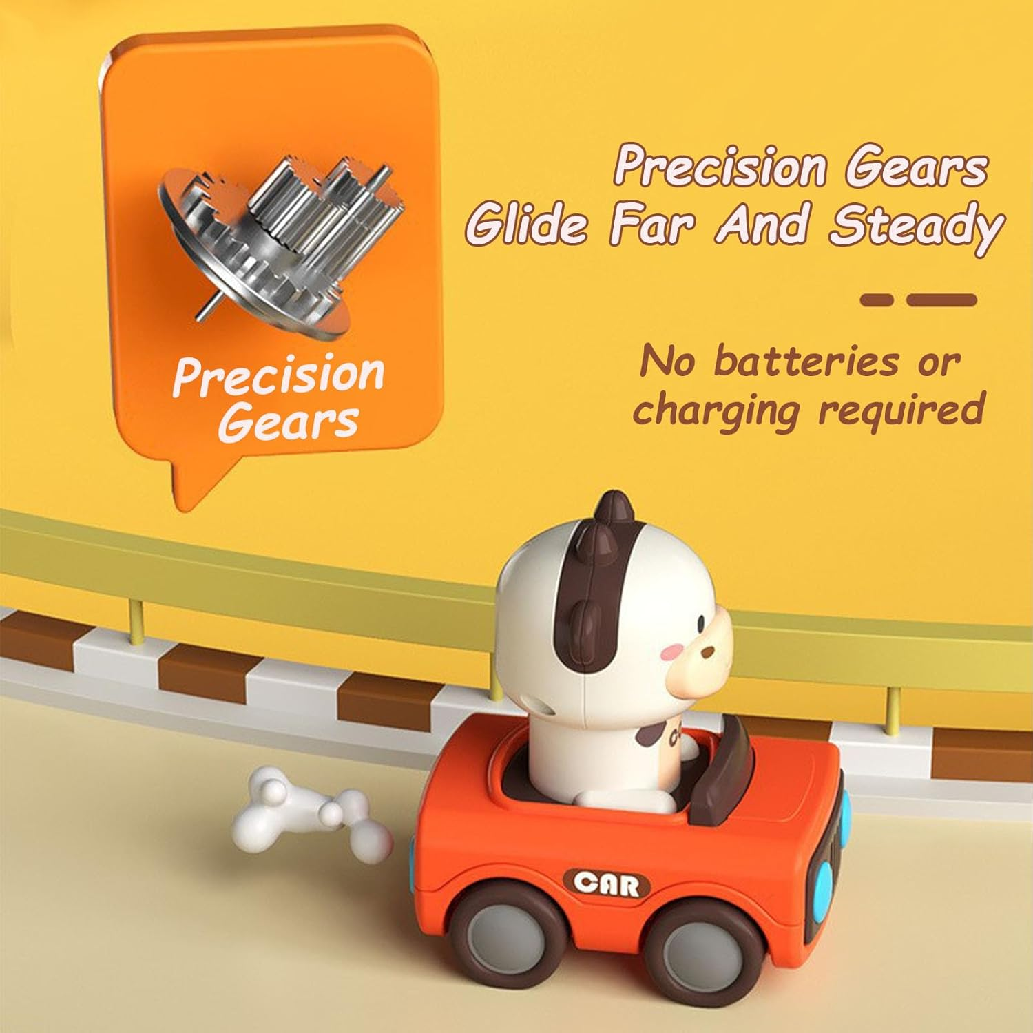 Press & Go Car Toy for Toddlers 1-3, Baby Animal Racing Cars, Infant Play Vehicle Set, Baby Push Go Friction Car Toys for 6-9-12-18 Months, 1St Birthday for 1-2 Years Old Boys image number 3