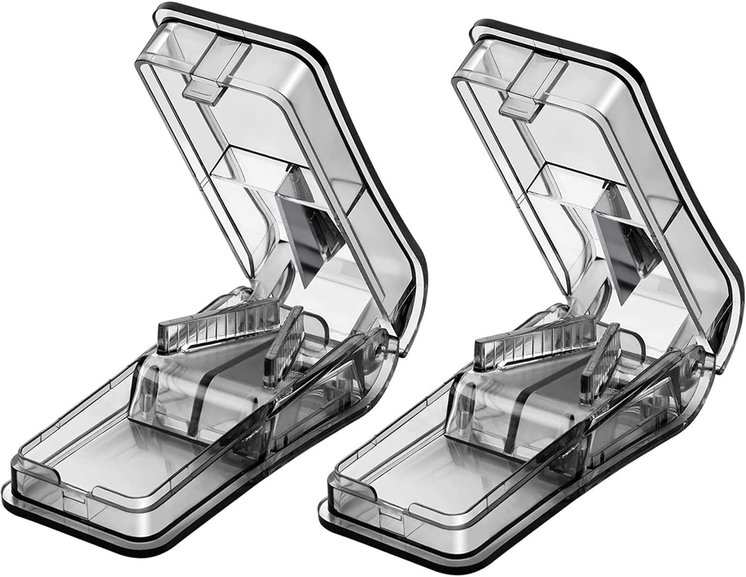 Pill Cutter for Small Pills,Tablet Splitter with Blade Guard, Safety Medicine Slicer,Medication Vitamin Divider Cutting Drugs Cleanly (Grey 2 Pcs) image number 6