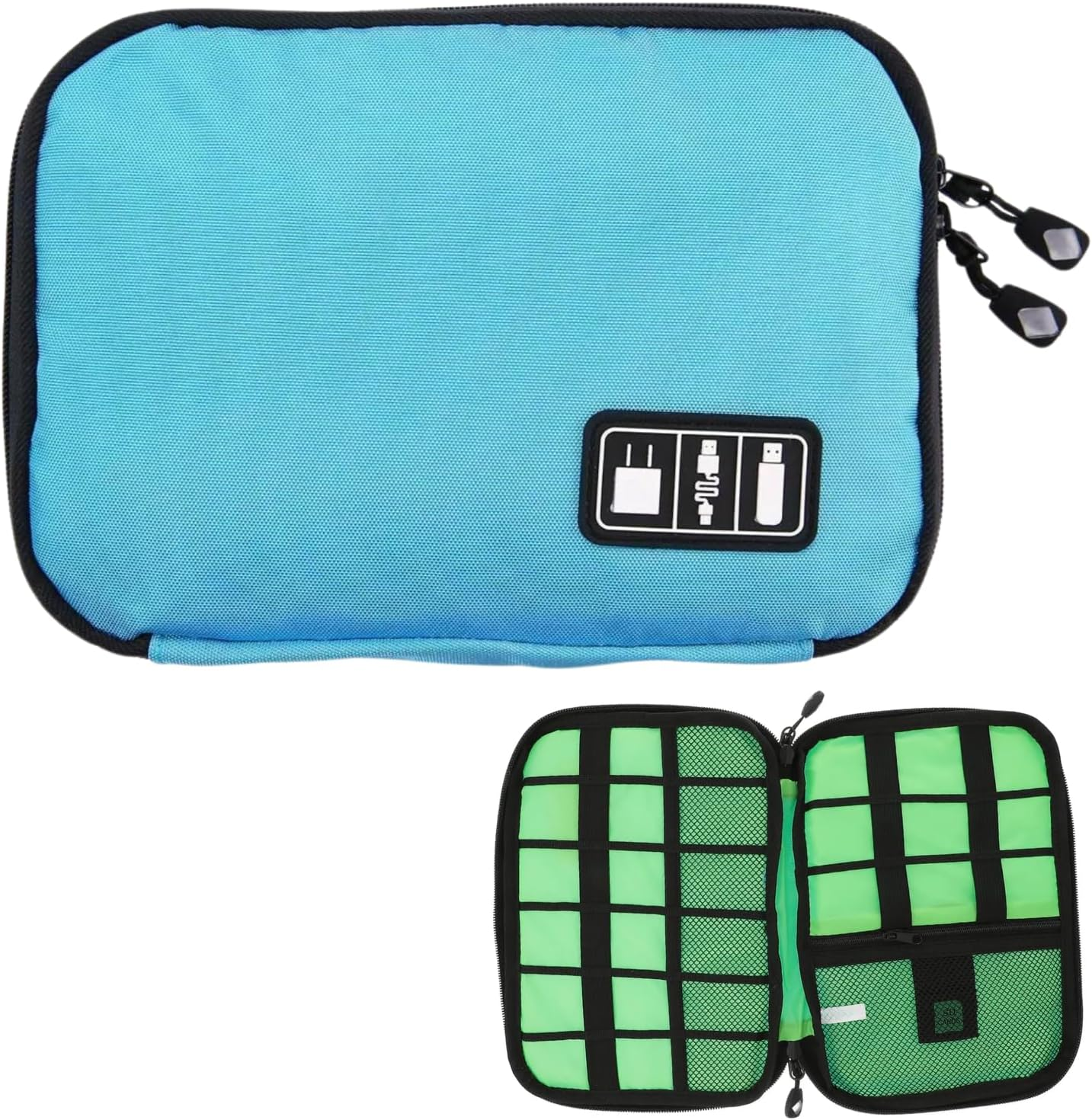 Spendeal Electronics Organizer Travel Case, Portable Travel Cable Organizer Pouch, Tech Pouch Accessories Carry Storage, Water Resistant Cable Organizer Bag for Cord, Charger, Phone, Earphone (Green)