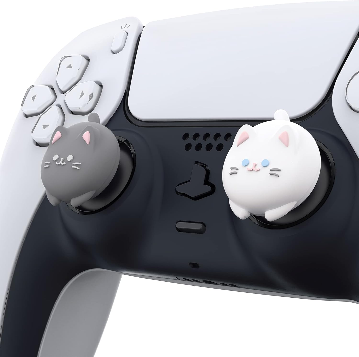 Playvital Cute Thumb Grip Caps for Ps5/4 Controller, Silicone Analog Stick Cover for Xbox Series X/S, Thumbstick Caps for Switch Pro Controller - Cutie Kitty - Chubby Panda image number 4
