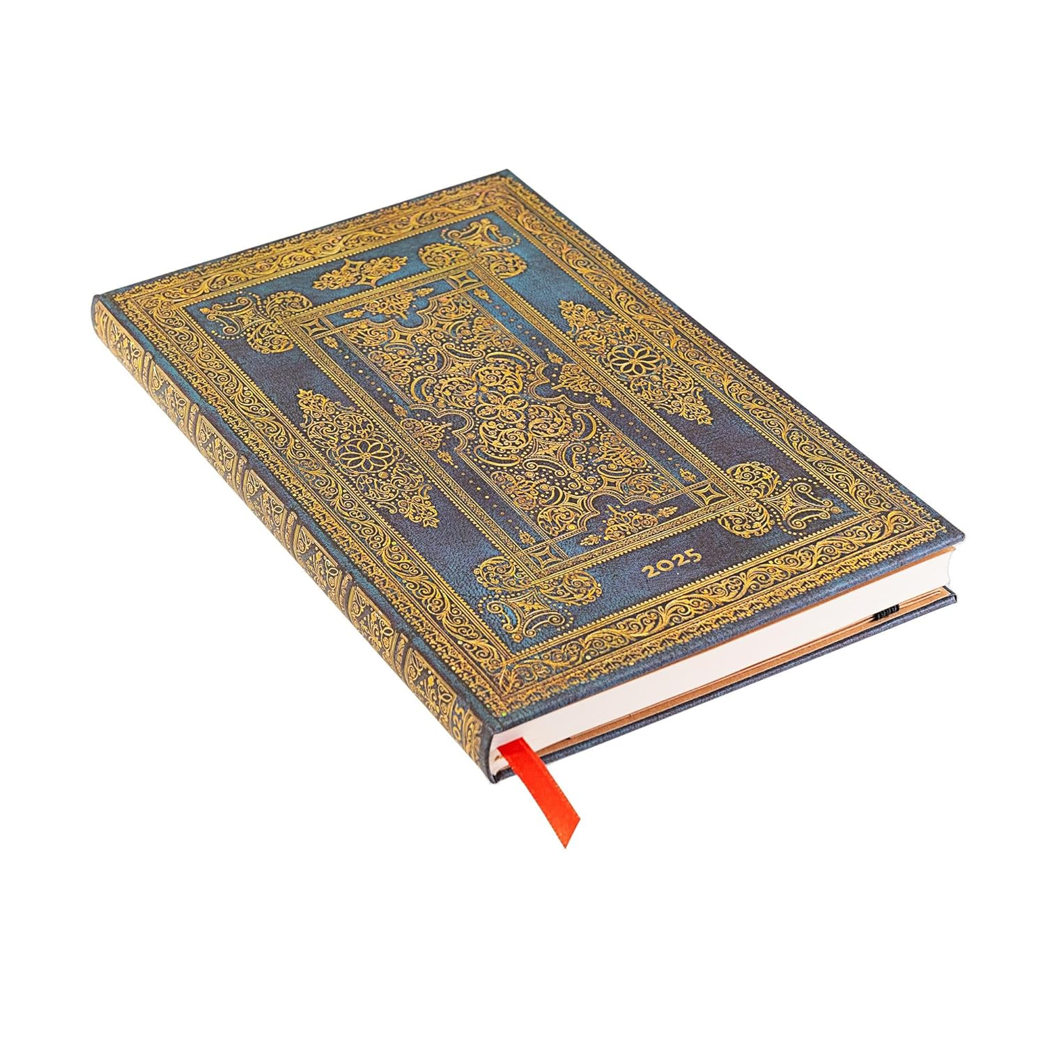 Blue Luxe (Luxe Design) Maxi 12-Month Horizontal Hardback Dayplanner 2025 (Elastic Band Closure) image number 5