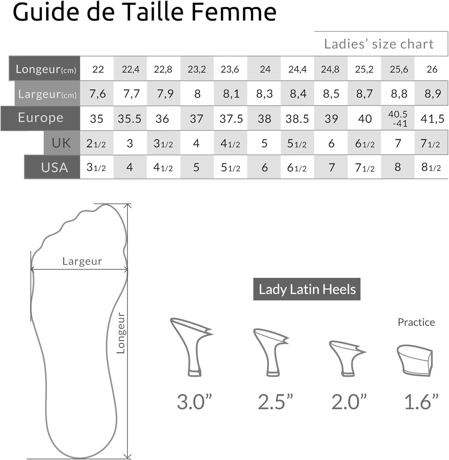 A5015 Latin Dance Shoes (Salsa Chacha Rumba Tango) Flare Heel 2.5" Color Satin/Nappa Leather