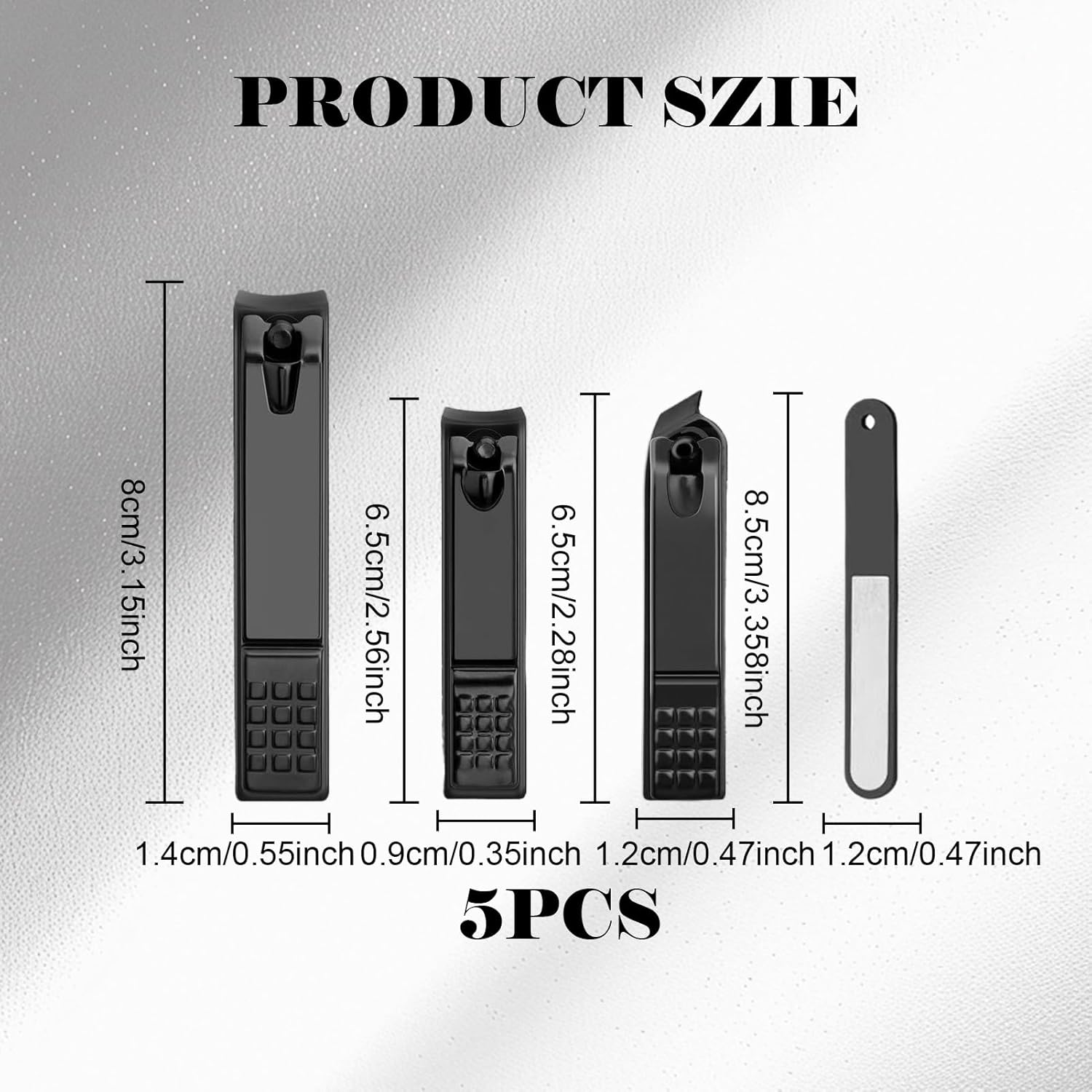 Nail Clippers, 4 Pcs Nail Cutter, Stainless Steel Nail Clipper Set with Nail File, Sharp Straight & Curved & Slant Cutting Blades & Travel Box, Ingrown Toenail Clippers Gifts for Men and Women image number 2