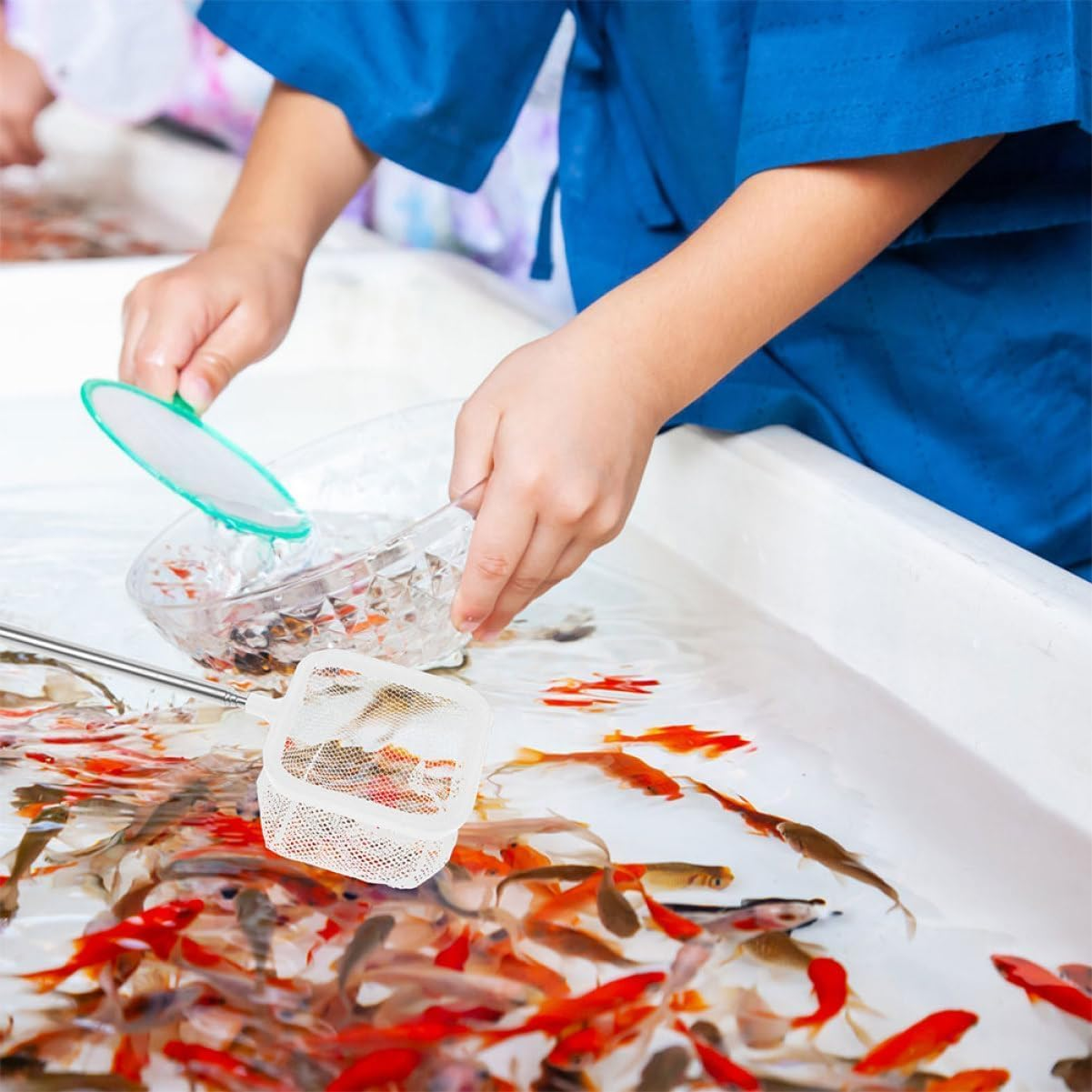 Aquarium Shrimp Net Tiny Fish Tank Net, 2Pcs Fish Tank Extender Shrimp Net Shrimp Catch Net,Fish Tank Shrimp Net Shrimp Fishing Net Mesh Aquarium Fishing Net Shrimp Mesh Net with Extendable Handle image number 6