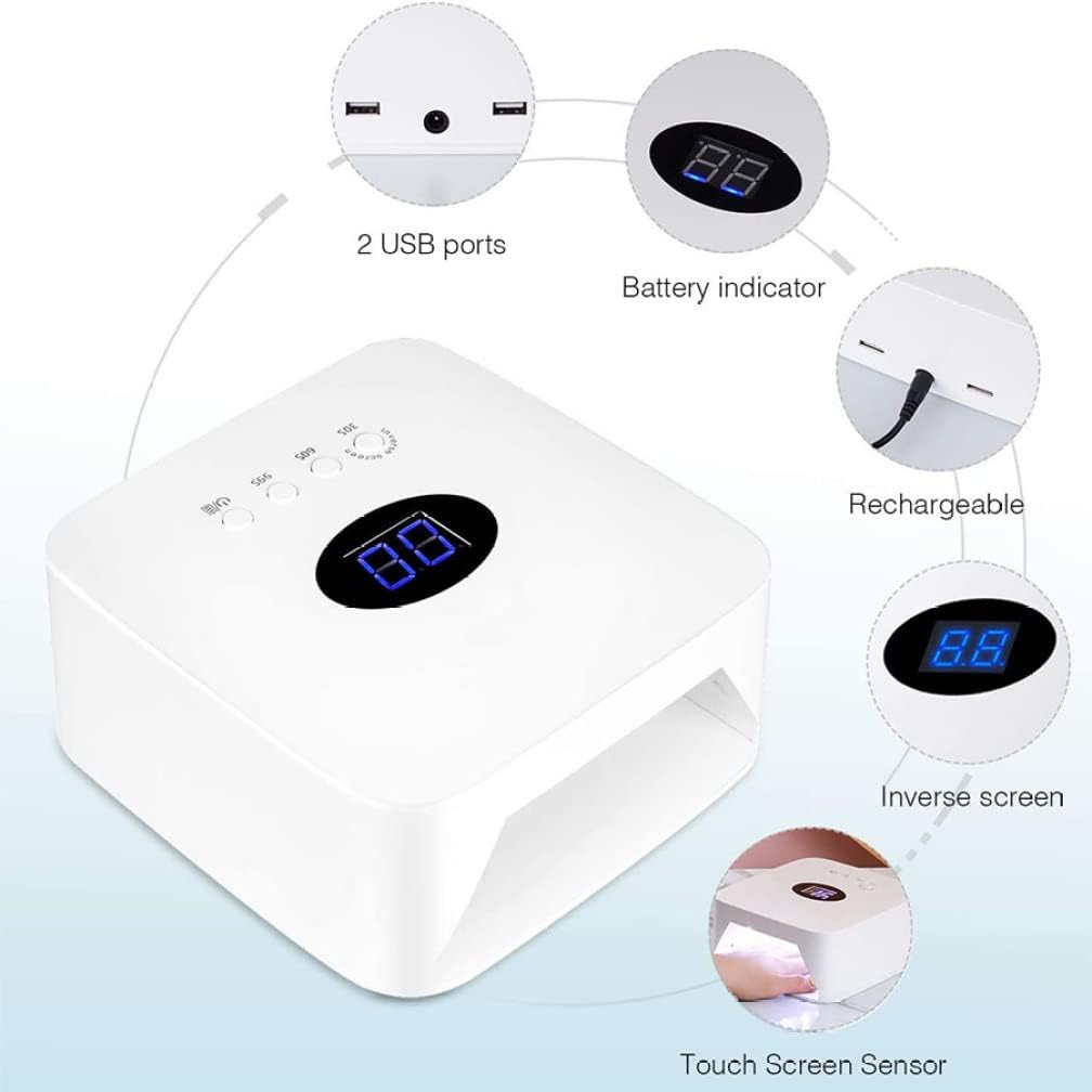 Nail Dryer 60W Rechargeable Uv Light for Nails Led Nail Lamp Cordless Curing Gel Fast Nail Dryer Automatic Sensor Gel Manicure Lightstools Nail Lamp image number 4