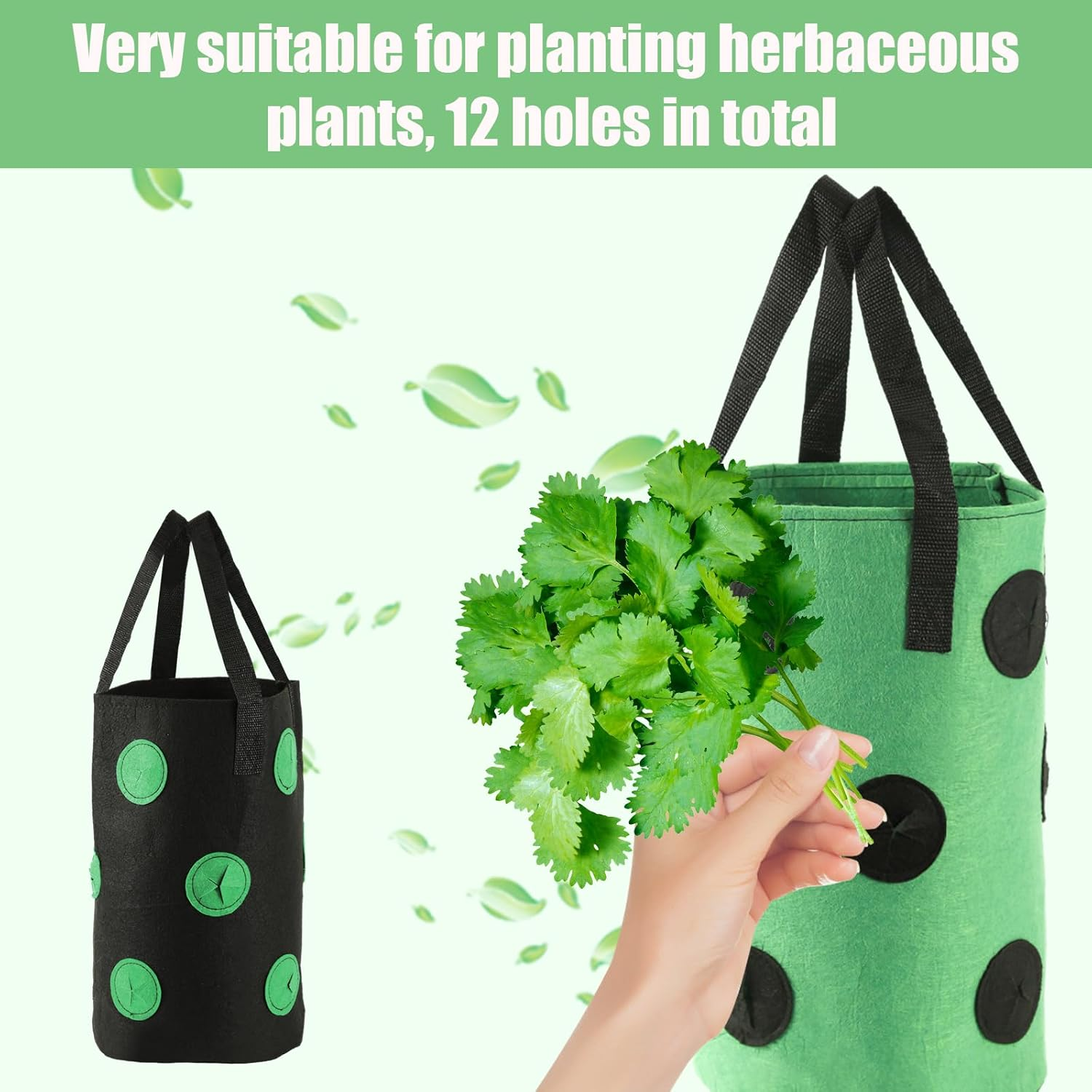 2Pcs Strawberry Planter Bags, Cylindrical Hanging Grow Bags Vertical Garden Wall Planter Durable Topsy Turvy Tomato Planter for Outdoor Indoor Hanging Planting image number 1