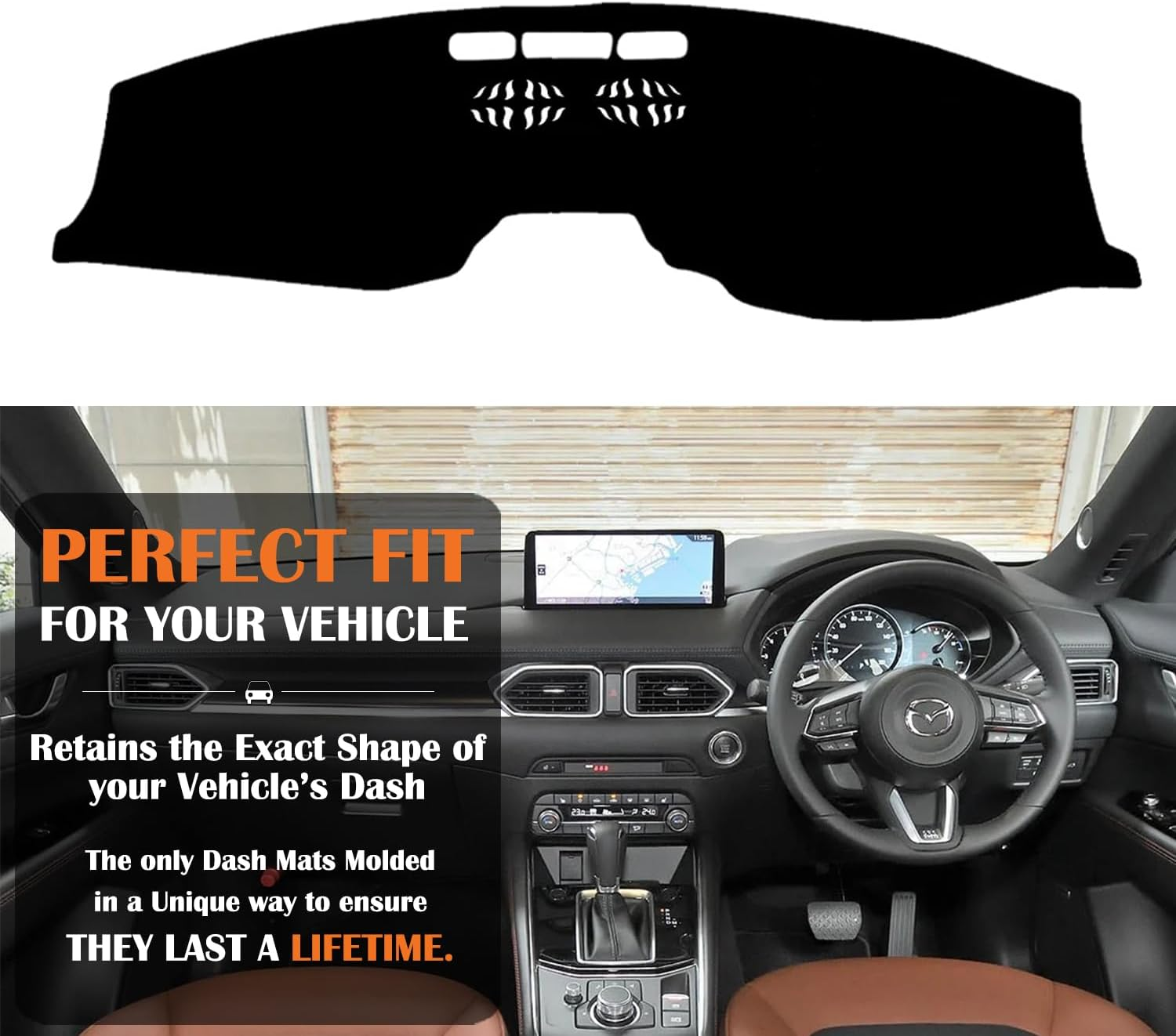 Evervenz Dash Mat for Mazda CX-5 2017 2018 2019 2020 2021 2022 2023 CX 5 CX5 2017-Onward Flannel Dashmat010 image number 6