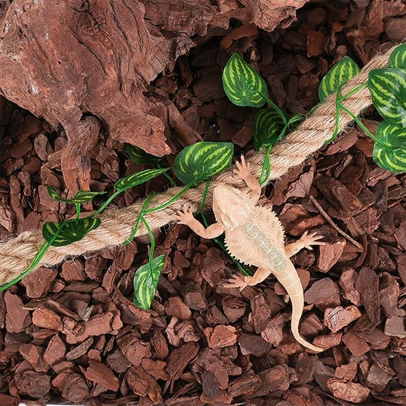 Hermit Crab Toys Hermit Crab Climbing Jute Rope Ladder with Hooks Hermit Crab Toys Reptile Tank Terrarium Accessories Habitat Decor for Hermit Crab Lizards Geckos Snakes (1 Pcs,23.6 Inch) image number 1