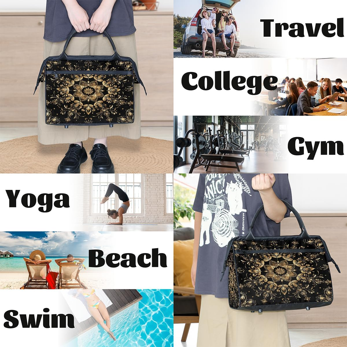 Small Weekender Bag for Women Foldie Gym Duffle Bags - Color 2 image number 7