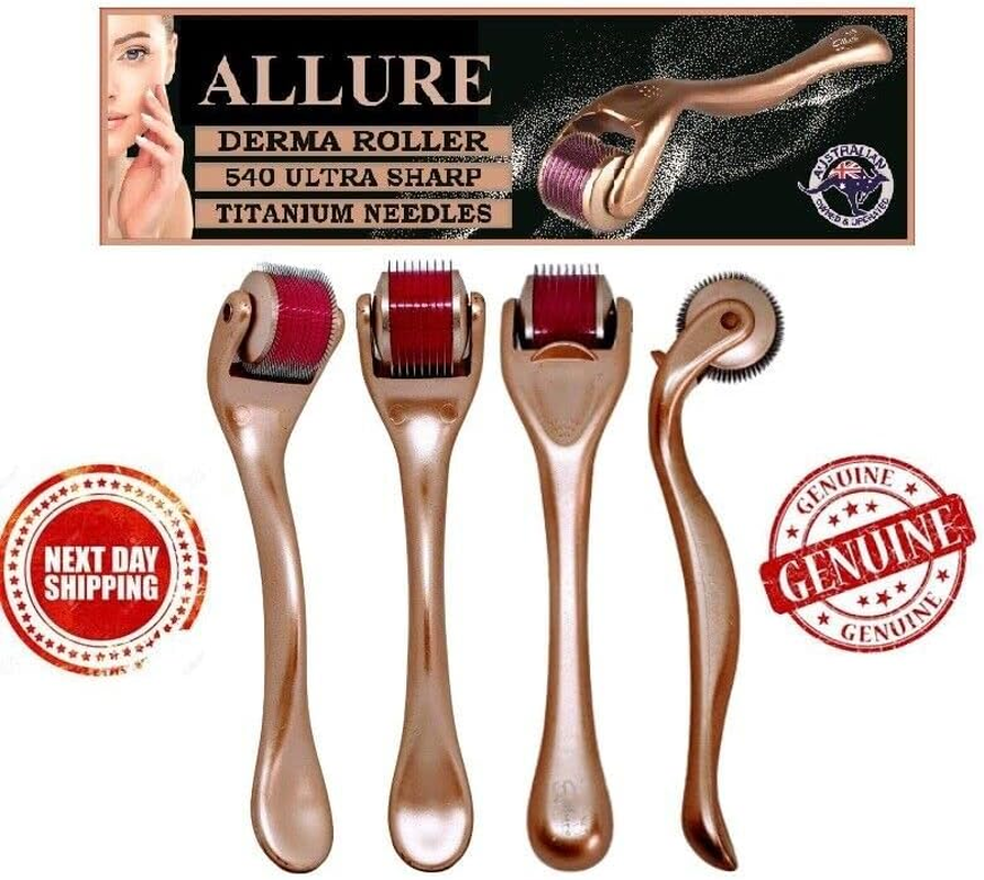 Derma Roller Set Kit Real 1.0Mm 540 Titanium Microneedles Skin Care Body Face Stretch Marks Acne Scars anti Aging Wrinkles Tool image number 3