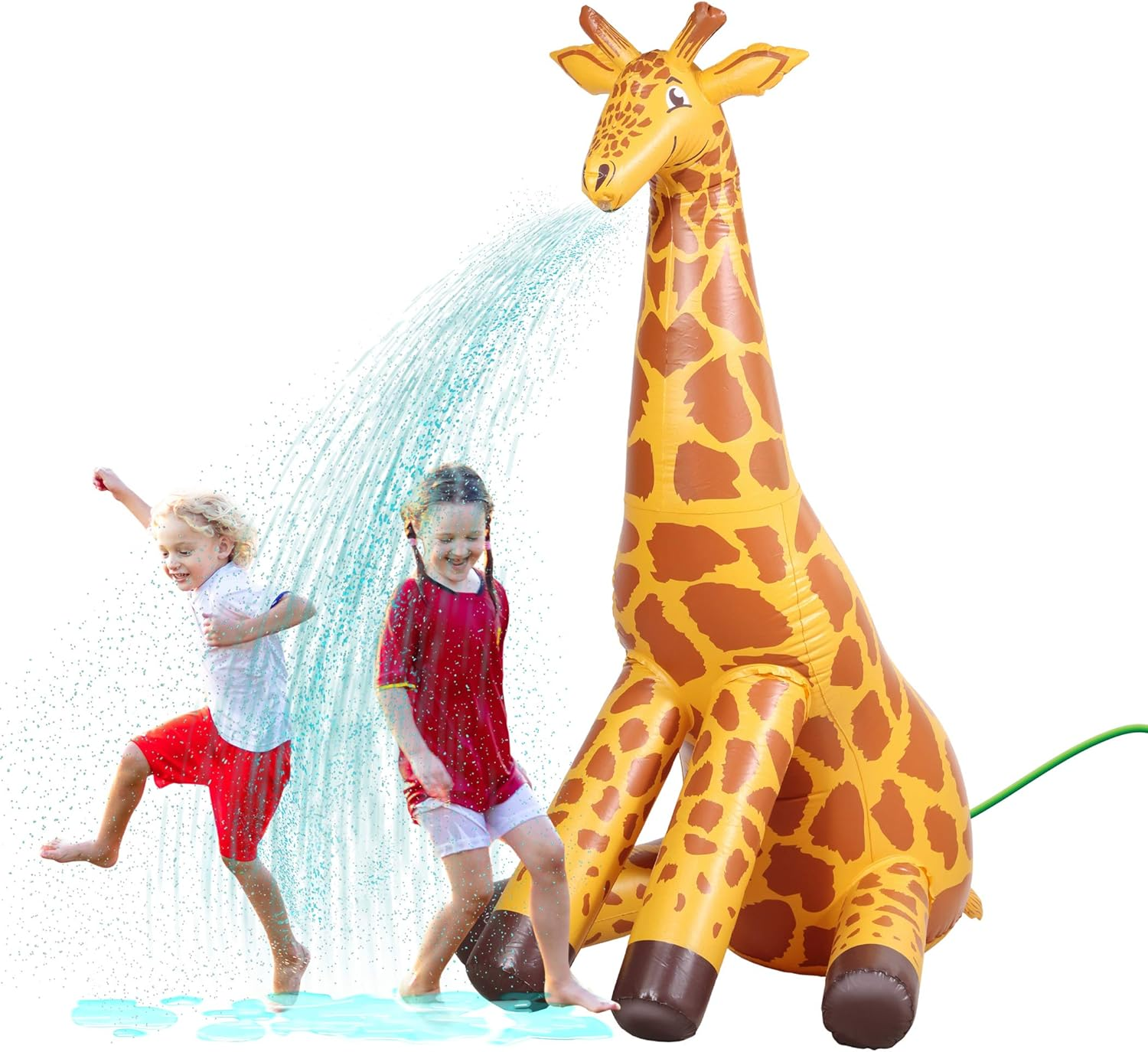 Gofloats Giant Inflatable Giraffe Party Sprinkler - 7 Feet Tall Yard Sprinkler for Kids Summer Fun image number 2