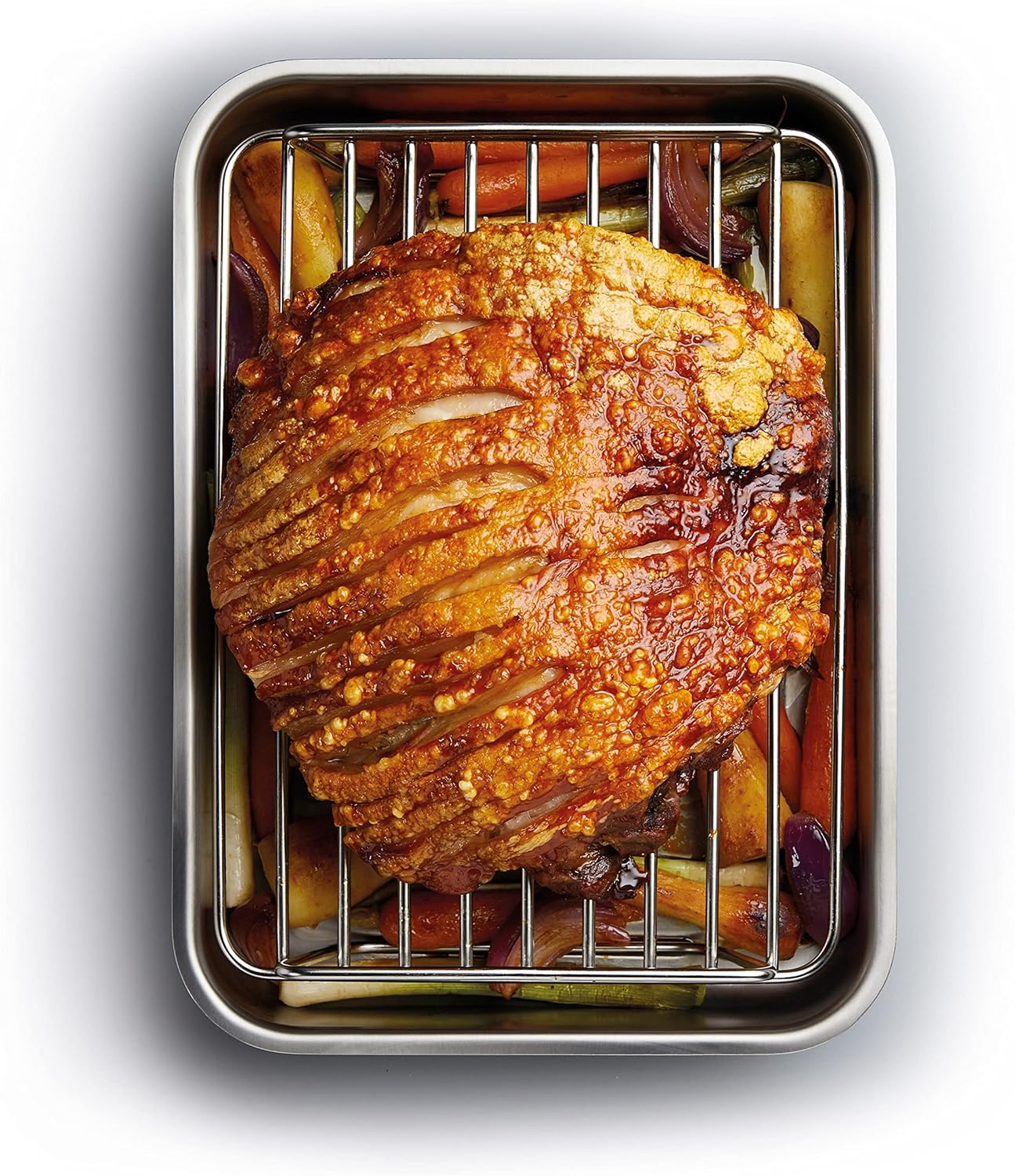 Masterclass Kitchencraft Large Stainless Steel Roasting Rack, Metallic, 32 X 23.5 Cm image number 1