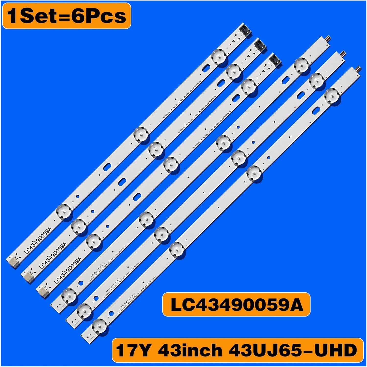 LED Backlight Strip(3) for L-G 43UJ635V 43UJ675V 43UK6300PLB 43UJ634V 43UJ630V 43UJ561V 43UJ655V LC43490059A LC43490058A image number 4