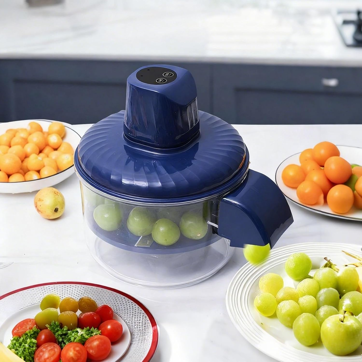 Electric Peeling Machine | Wireless Kitchen Skin Remover,Large Capacity Automatic Electric Garlic Peeler - for Vegetable Fruit Potato Grape Garlic Tomato Cactus Pomegranate image number 4