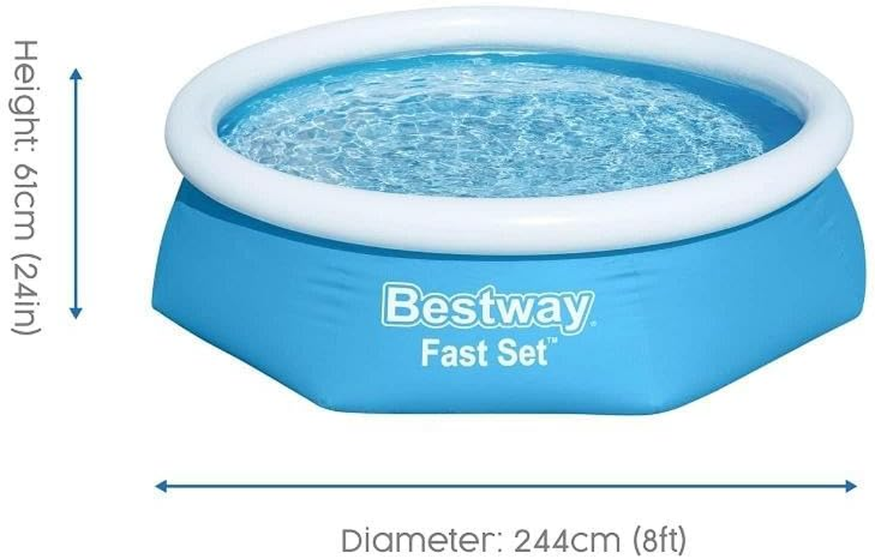 Bestway Fast Set Above-Ground Pool without Pump, Diameter 244 X 61 Cm, Blue, Round image number 2
