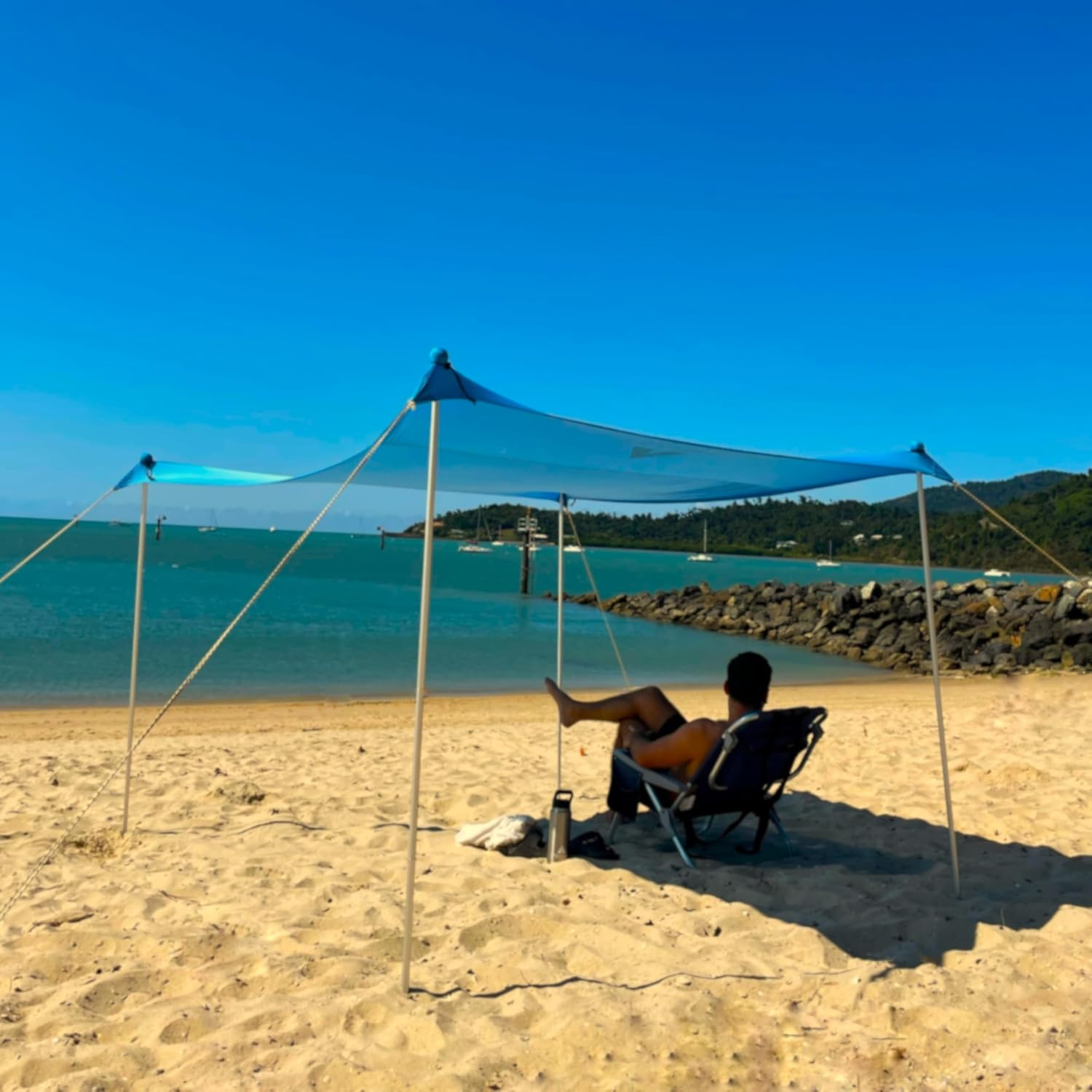 TENTI'S Beach Tent - Beach Umbrella Tent, Pop up Tent, Beach Cabana, Beach Shade, Beach Tent Sun Shelter, Beach Umbrella Sand Anchor, Beach Canopy, Beach Gazebo, Tents for Camping (Sky Blue)