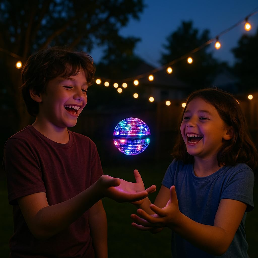 Upgraded Flying Spinner Ball Toy with RGB Lights, 360&deg; Spinner, and UFO Design. Safe for Kids & Adults, Perfect for Indoor/Outdoor Play. Includes a Magic Controller. image number 2