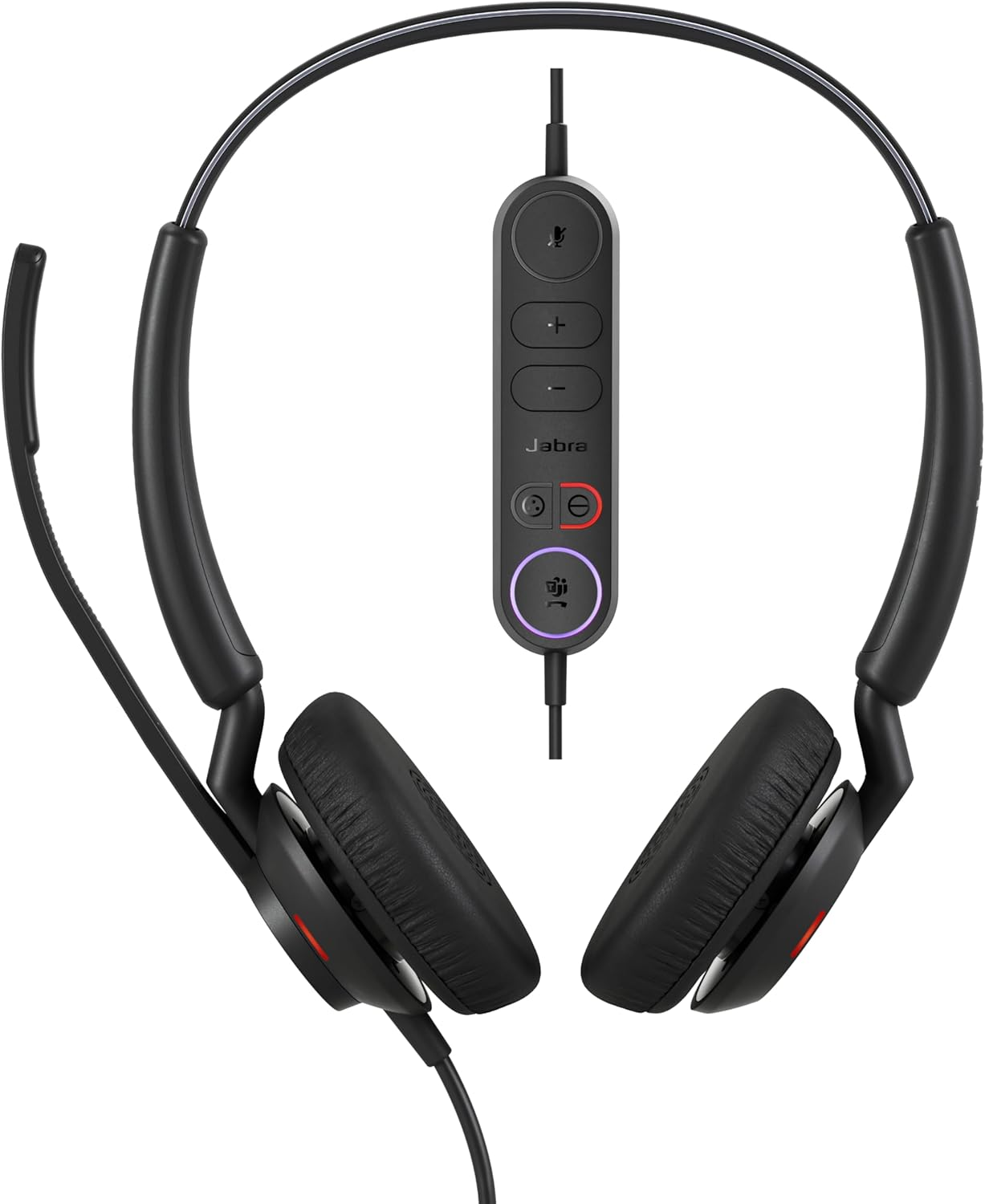 Jabra Engage 40 Wired Headset - 2 World Class Microphones with Active Noise Cancelling - Ultra Light Weight 63G - Teams & Open Office - on Ear Headphones with Mic - Real Time Insights - Balancedvoice image number 6