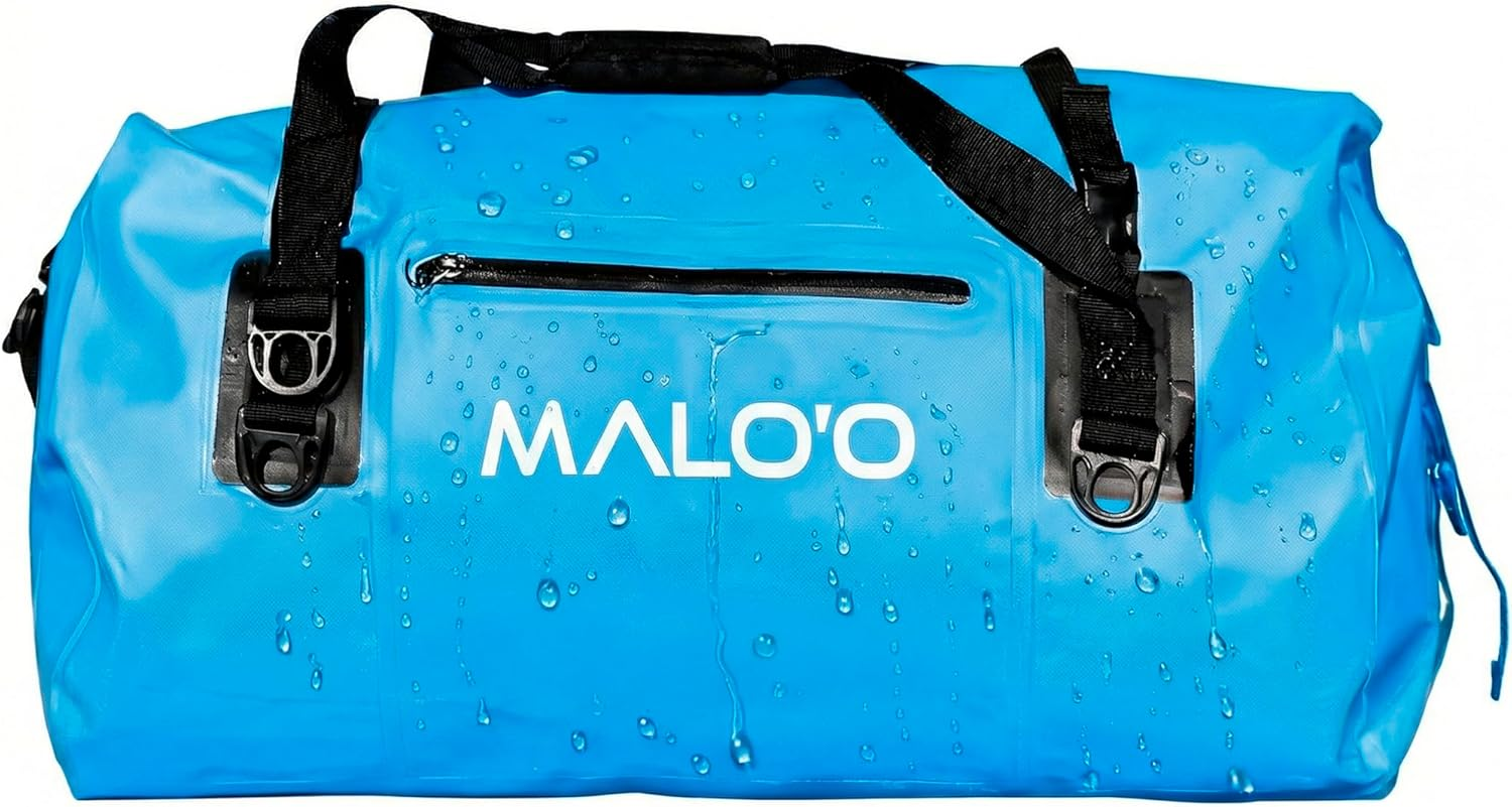 Malo'O Waterproof Duffle Bag - Roll Top Dry Pack with Watertight Seal - Dry Bags for Kayaking, Camping, Beach, Fishing, & Travel Gear - 40L/60L/100L Capacity