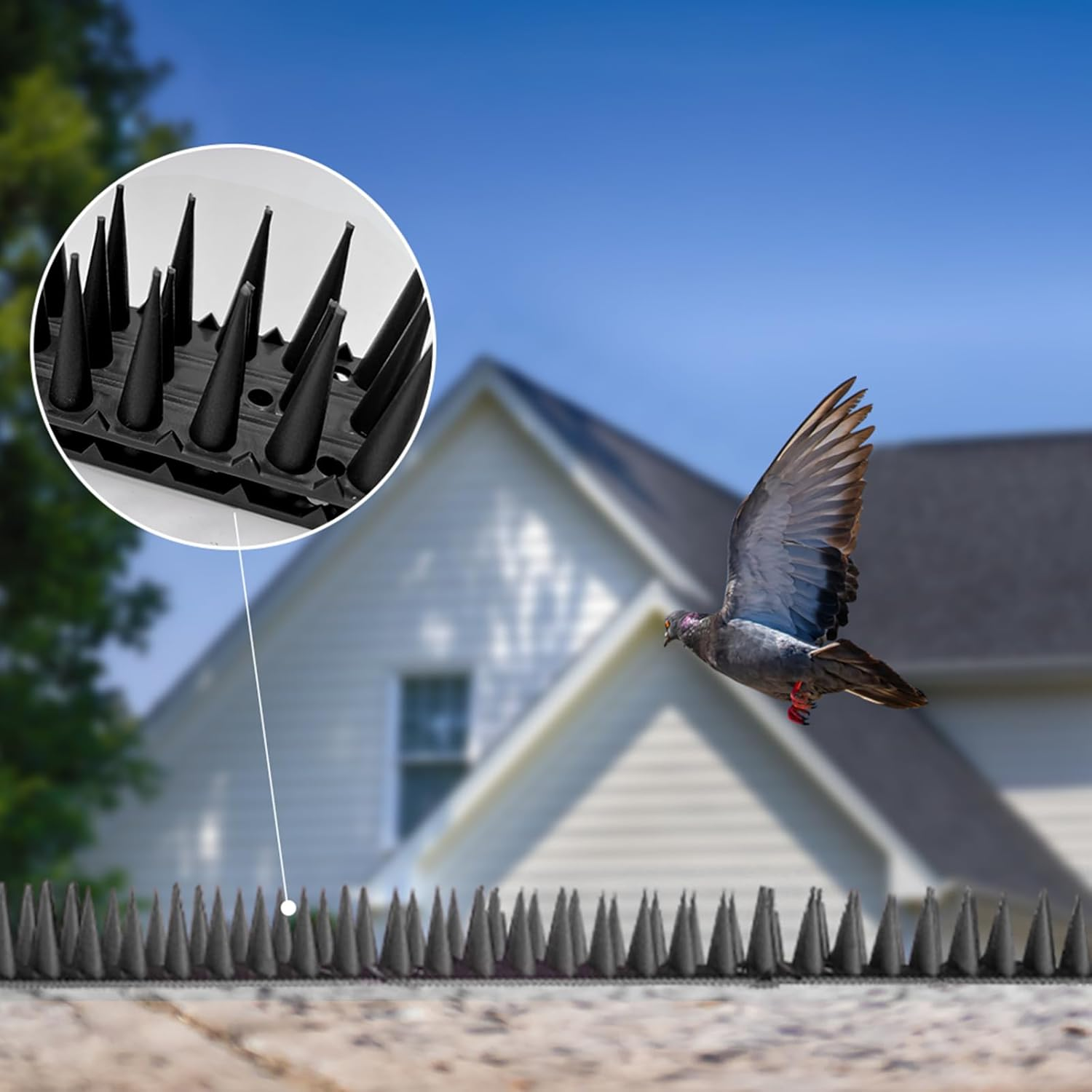 Bird Spikes, Pigeon Spikes Used to Prevent Birds or Animals from Approaching, 4.5M(14.1-Feet) Bird Deterrent Fence Spikes (Black) image number 4