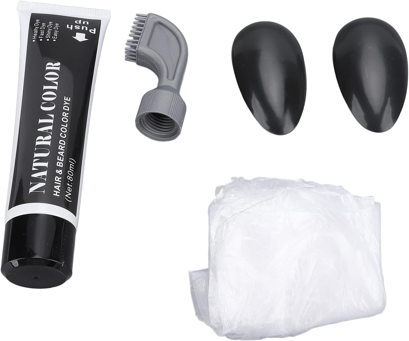 Beard Dye Shampoo, 80Ml Beard Dyeing Comb Black Beard Dye Shampoo for Mustache Long Lasting Black Beard Dye for Men image number 5