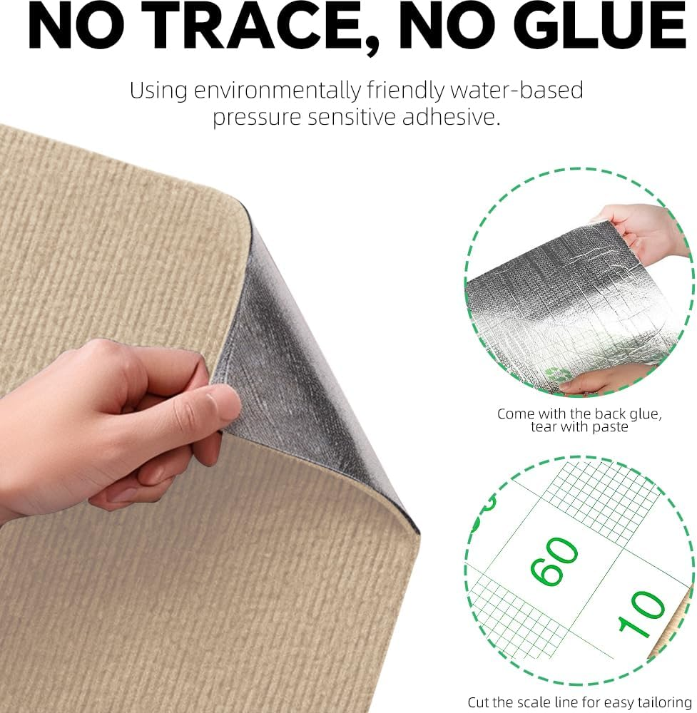 Self-Adhesive Cat Scratching Mat, Scratch Protection, Sofa Cat, Scratch Film, Cats, Self-Adhesive, Scratch Protection Wall for Doors, Anti-Scratch Film, 3 M X 40 Cm, Khaki image number 4