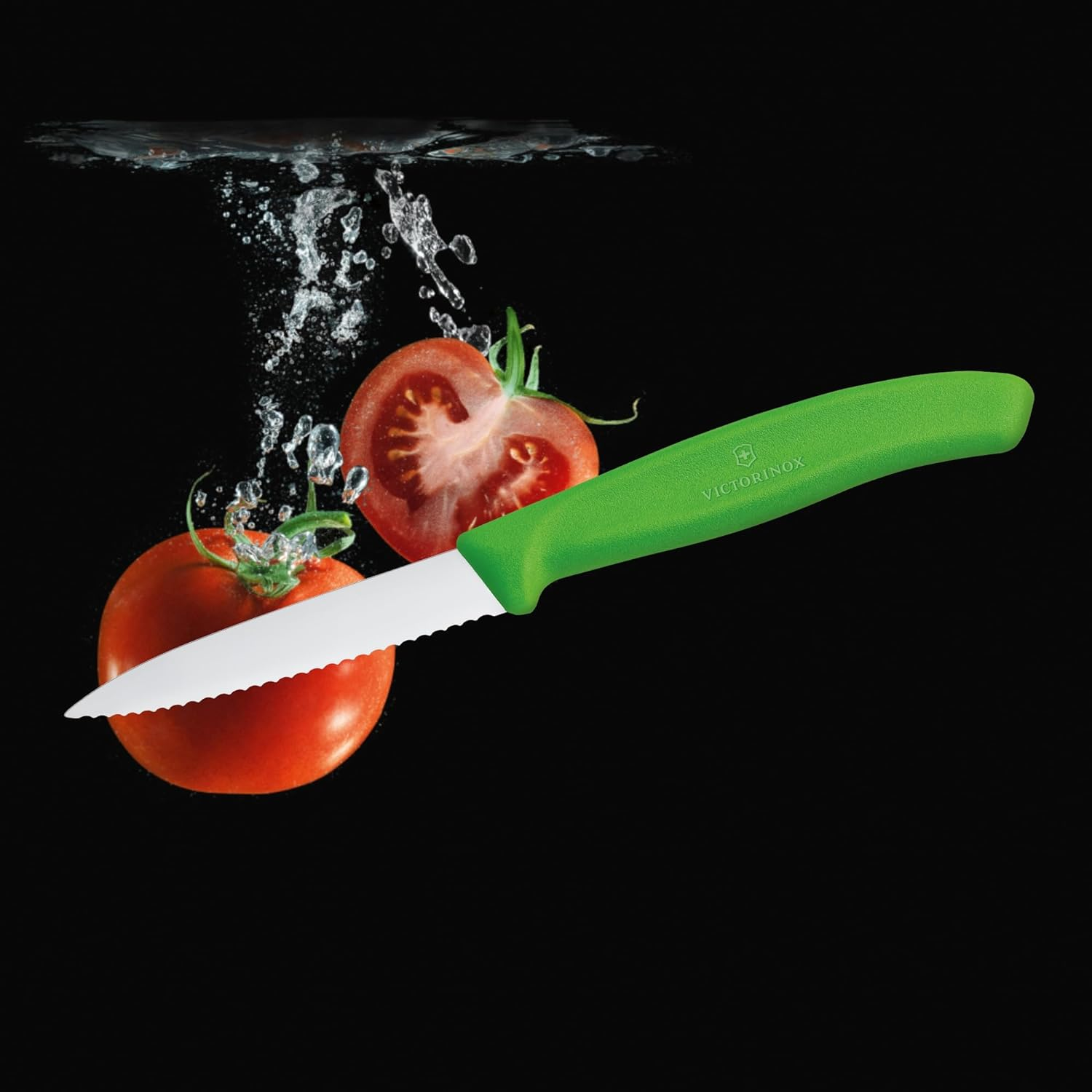 Victorinox Swiss Classic Wavy Edge Paring Knife, Pointed Tip, Green, 6.7636.L114 image number 2