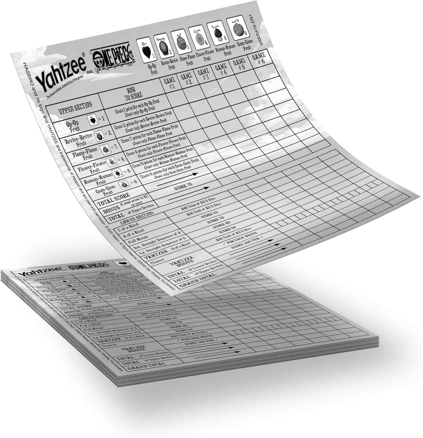 Winning Moves Yahtzee One Piece Edition - Classic & Fun Dice Game from the World of One Piece - Strategic Family Travel Game - 1+ Players Aged 8+ image number 1