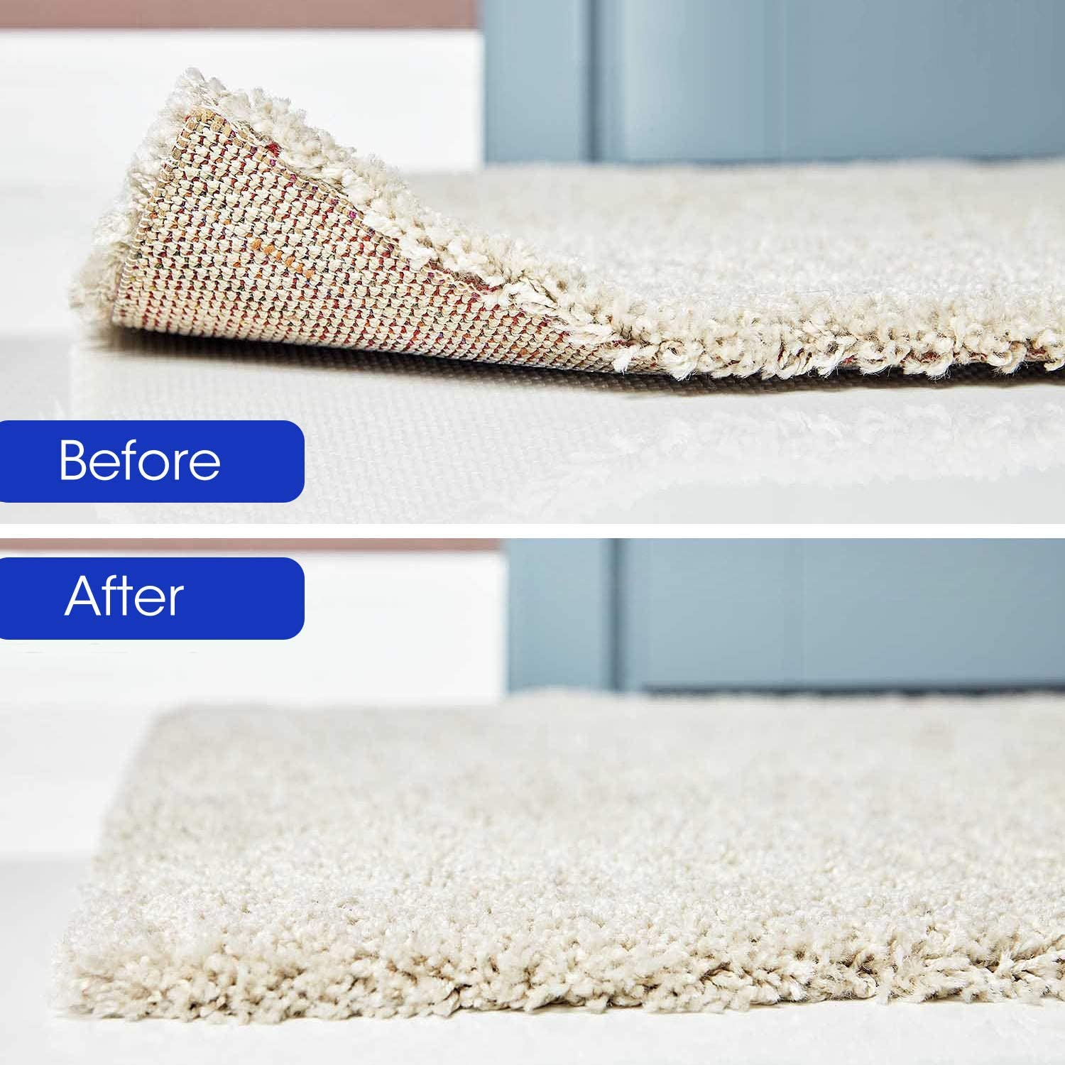 16 Pcs Rug Gripper, Reusable Dual Sided Rug Tape, Washable Non Slip Rug Underlay Grip Carpet Corner, Non Slip Adhesive Rug Stopper for Hardwood Floors and Tile image number 1