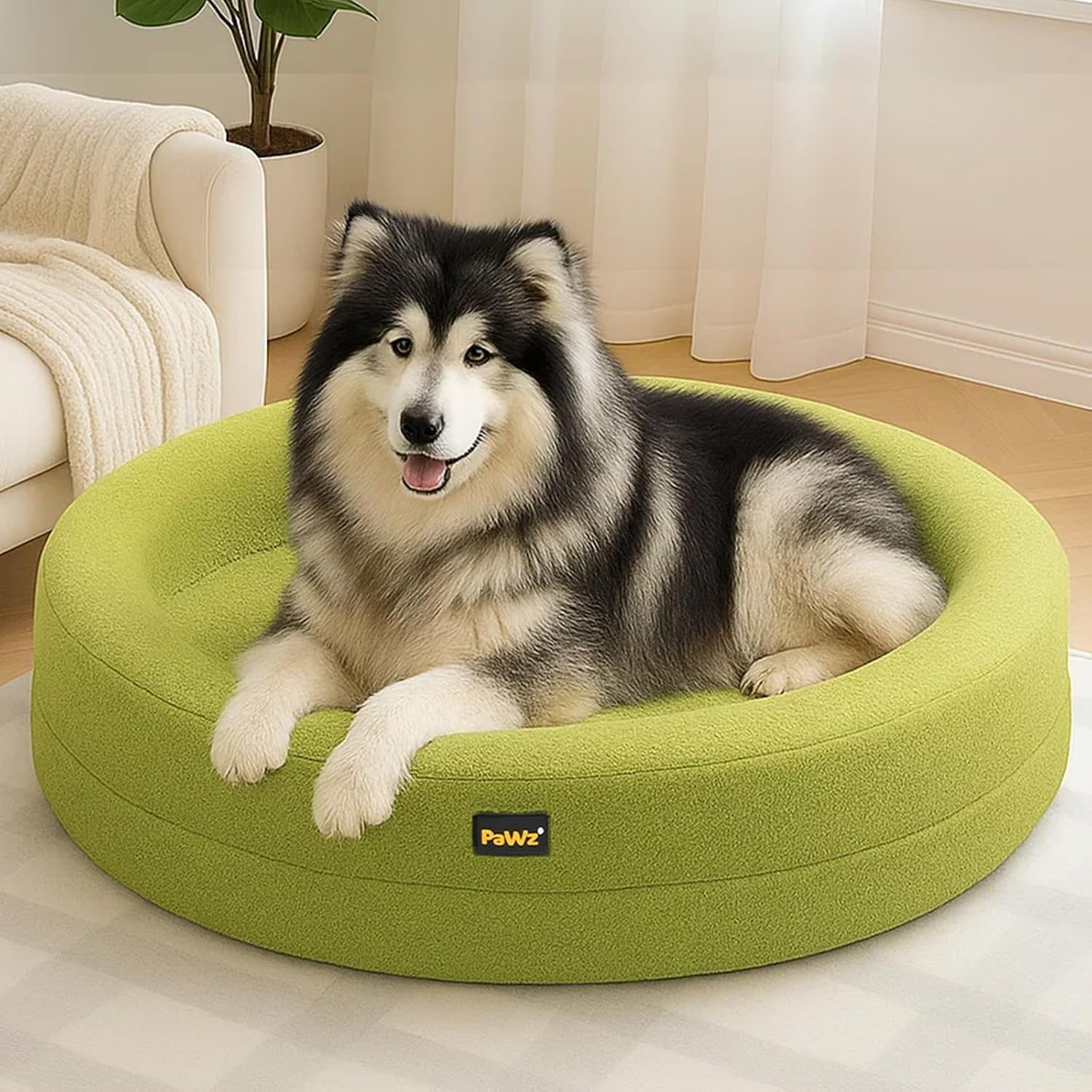 Pawz Orthopedic Dog Bed, Calming Donut Dog Bed,Pet Bed with Supportive Memory Foam,Machine Washable Dog Mat with Removable Cover,Anti-Slip,Waterproof Dog Bed Sofa for Extra Extra Large Dog(Green) image number 6