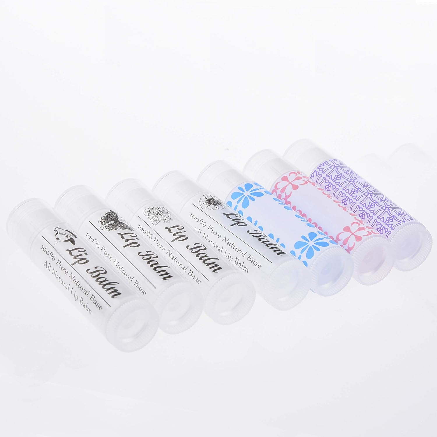 (50 Pack, Lip Balm Container Tubes) - Lip Balm Container Tubes - 50-Pack - DIY - Translucent - 3/16 Oz (5.5 Ml) - Including 50 Writeable & 50 Printed Lip Balm Stickers - Twist Mechanism and a Cap - Empty - Make Natural Lip Balm - Transparent image number 6