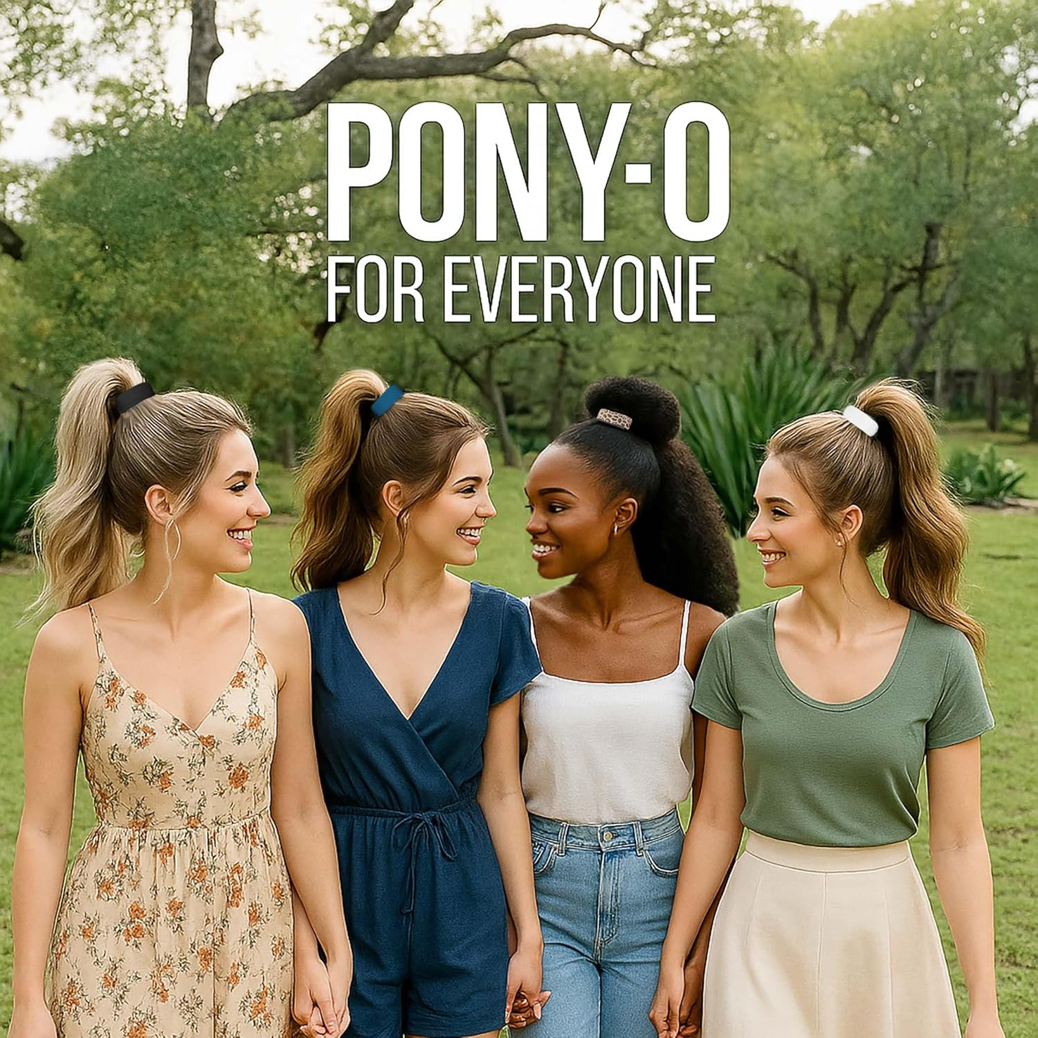 2 Medium Pony-Os for Fine to Normal Hair or Slightly Thick Hair (Blonde and White) image number 1