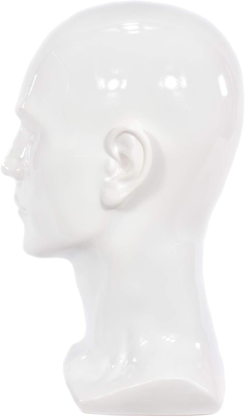 Yotijar Male Mannequin Head, Made PVC Plastic, Making It Quite Resistant to Damage - White image number 4