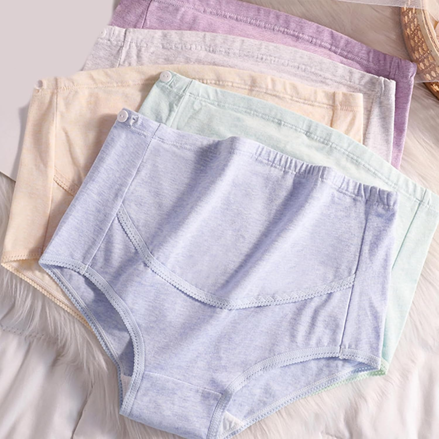 Breathable Cotton Pregnancy Panties Seamless Design Adjustable Elastic Comfort Waistband for Expecting Mothers Adjustable Belly image number 3