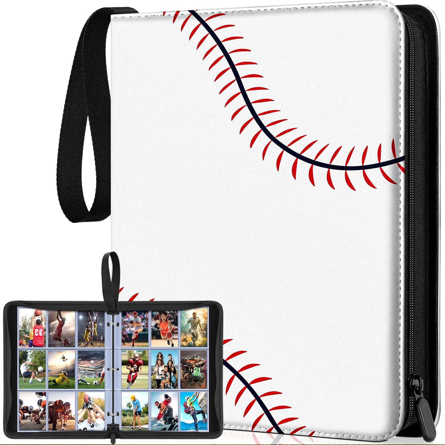 720 Pockets Baseball Card Binder for Baseball Trading Cards, Display Case with Baseball Card Sleeves Card Holder Protectors Set for Football Card and Sports Card image number 4