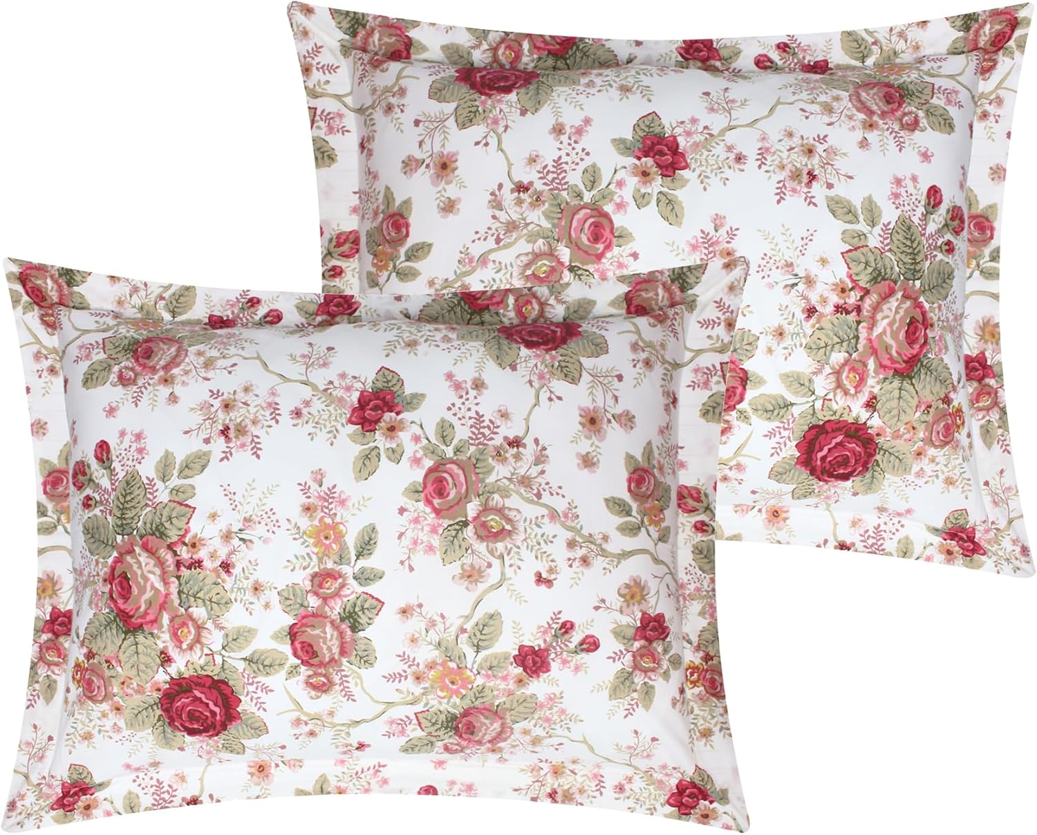 Greenland Home Antique Rose Button Closure Duvet Sham, Standard, Ivory image number 1