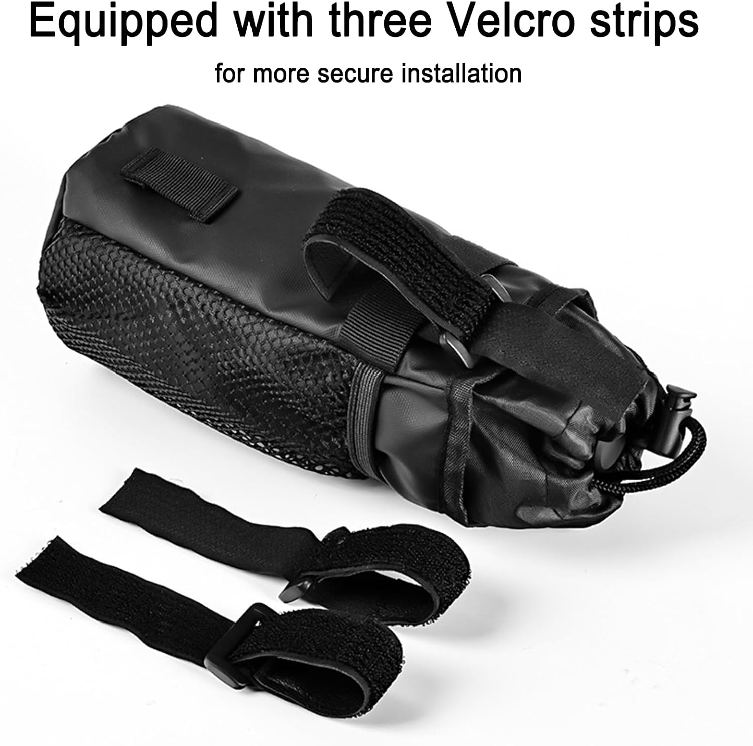 KOZTOL Bike Water Bottle Holder, Cup Holder for Bike, Universal Drink Holder Accessories with Net Pocket and Cord Lock, Water Bottle Holder for Kids, Mountain, Cruiser, Road Bikes(Black) image number 5