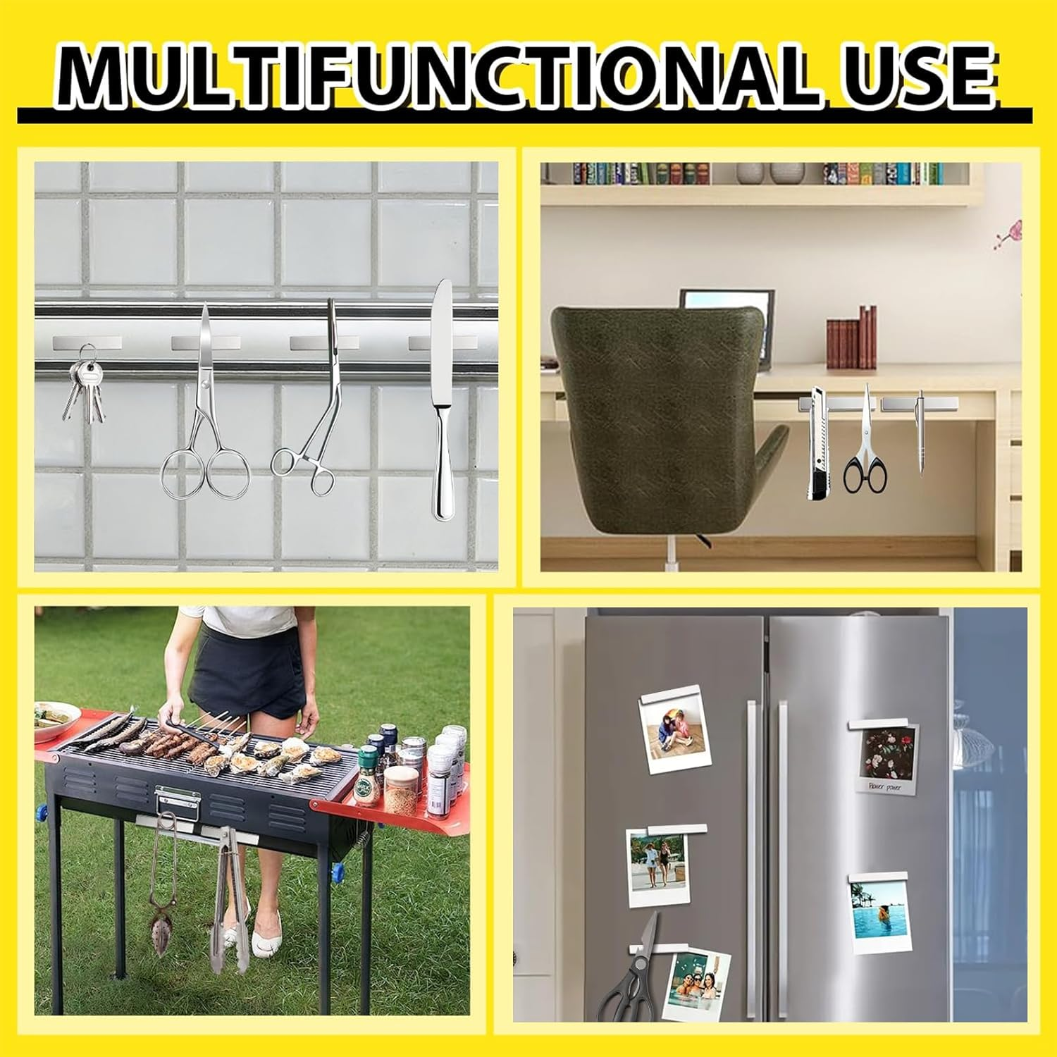 DIYMAG Strong Neodymium Bar Magnets with Double-Sided Adhesive, Rare Earth Neodymium Magnet - 60 X 10 X 3 Mm, Pack of 6