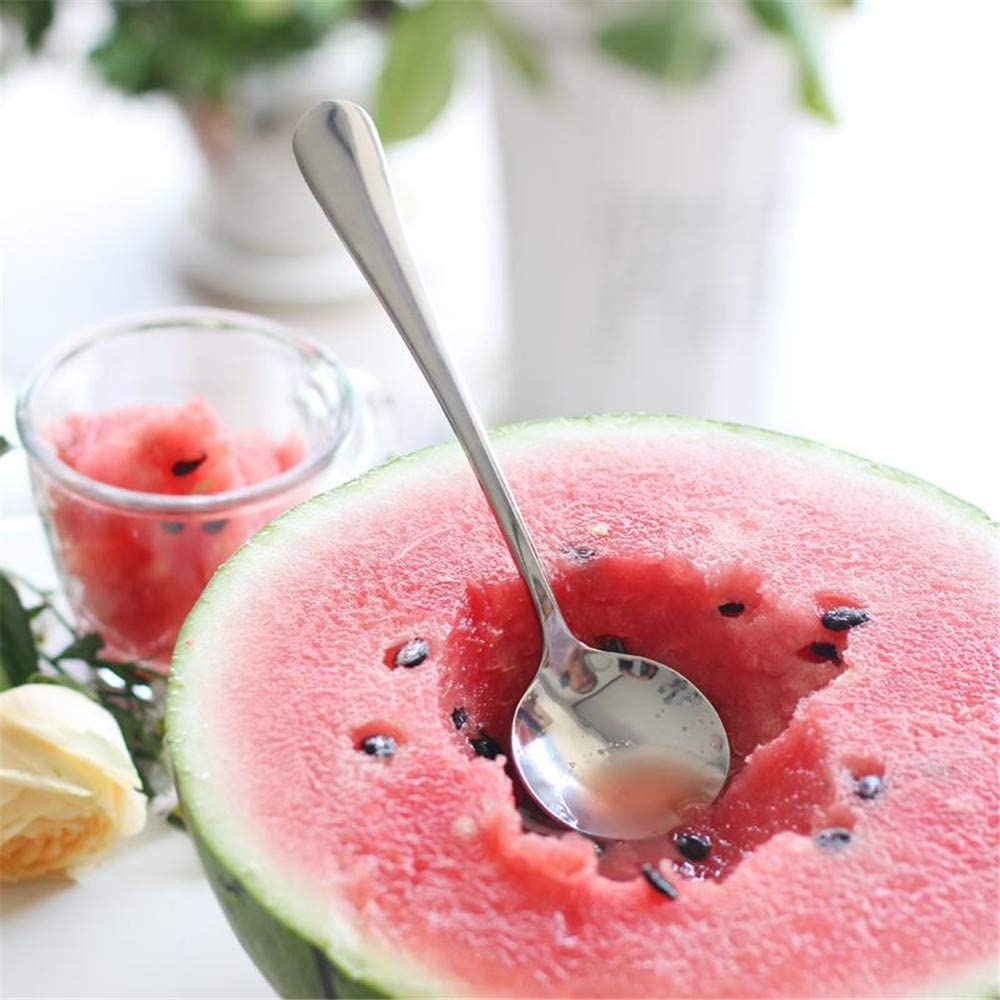 HAPPY KIT Soup Spoons 50-Piece Premuim Stainless Steel Dinner Spoons for Enterprise, Restaurant, School, Durable round Flatware Set image number 1