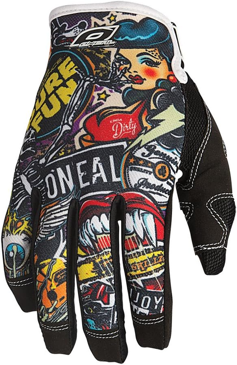 O'Neal 0385-129 Jump Gloves with Crank Graphic (Black/Multicolor, Size 9) image number 3