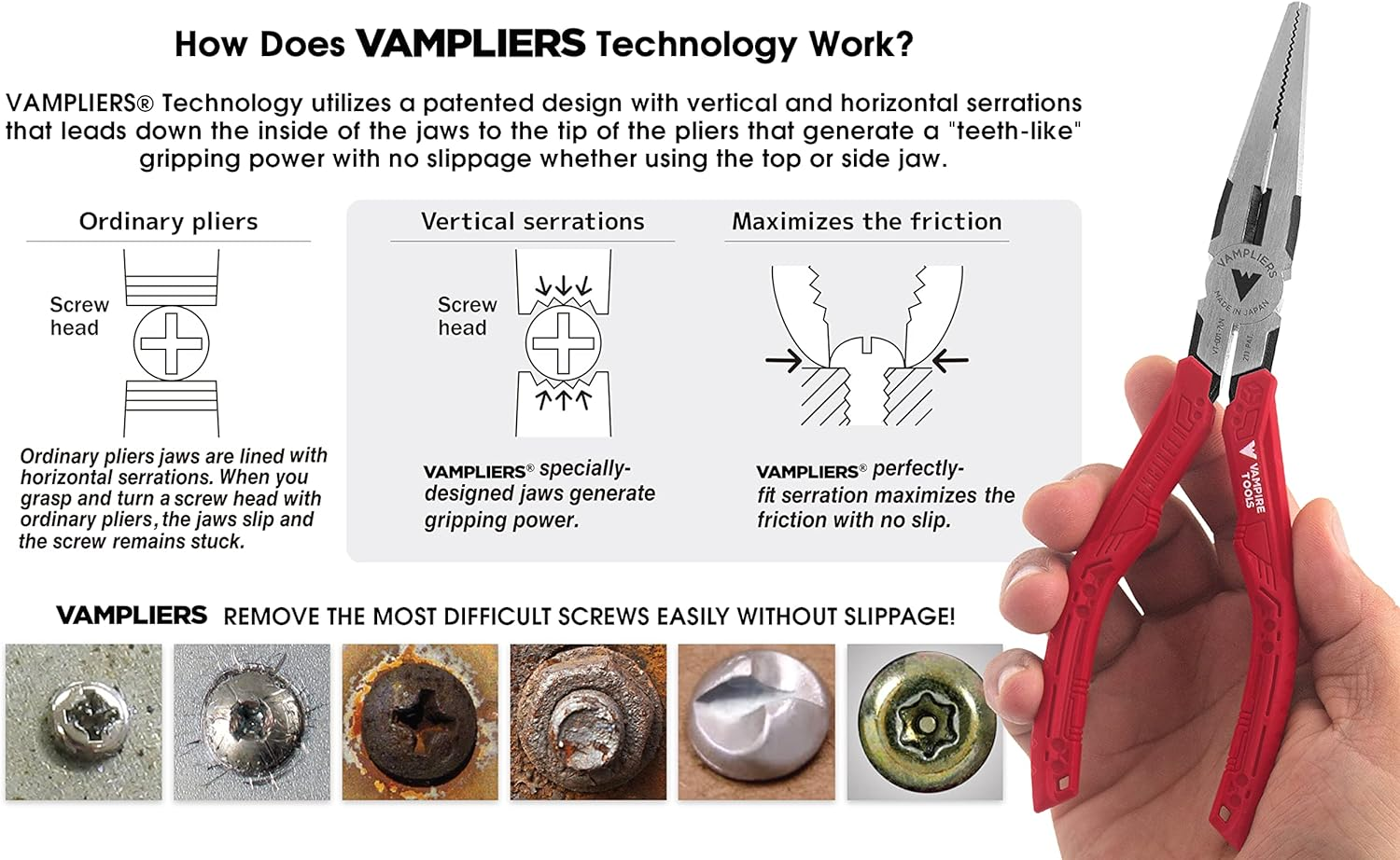 Vampliers Vampire Professional Tools International VMPVT-001-7LN 7LN, 7.5" Long Nose image number 1