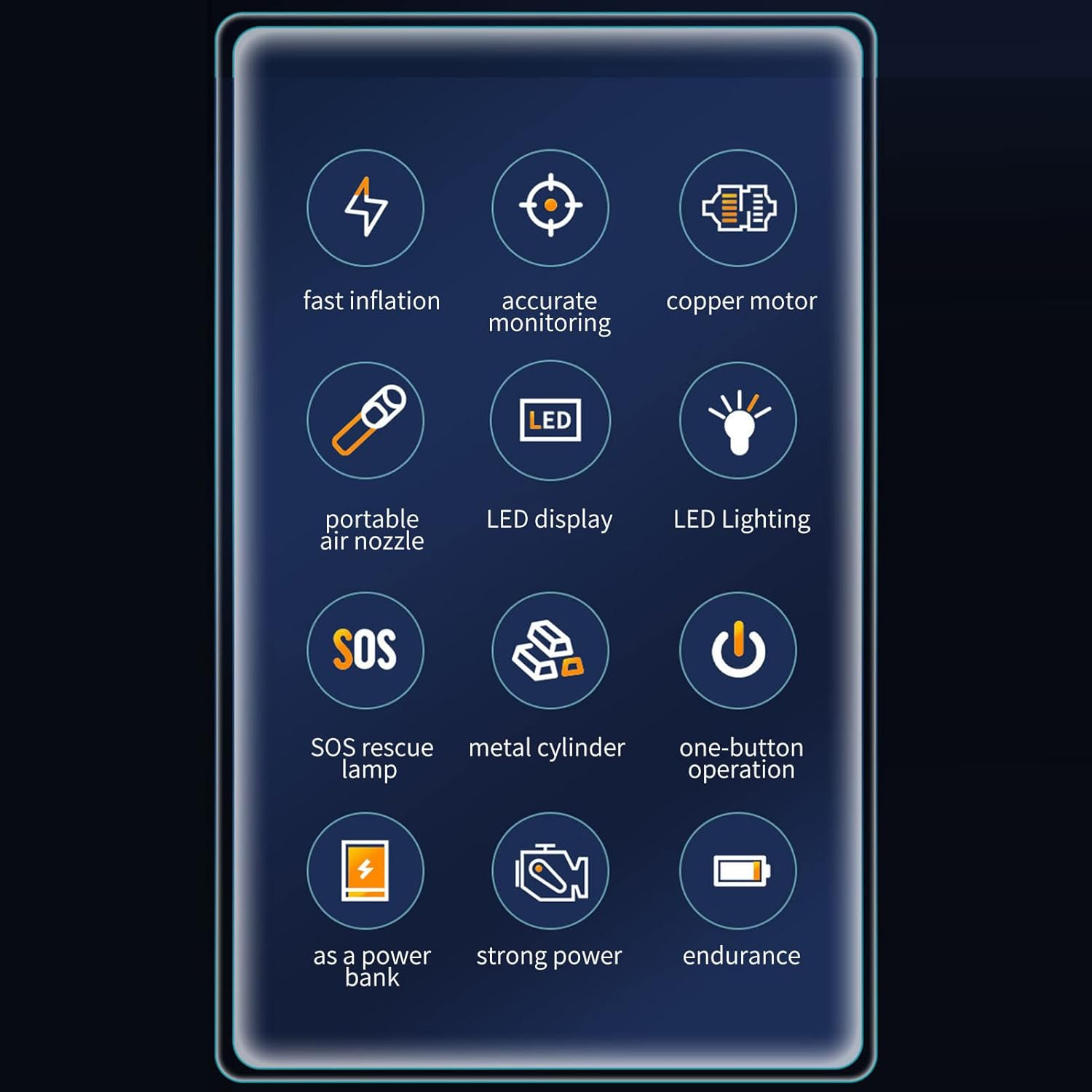 Tire Inflator Portable Air Compressor, Eacam 150PSI Portable Air Pump for Car Tires with 6000Mah Battery, Digital Pressure Gauge&Light for Car, Motorcycle, Ball image number 2