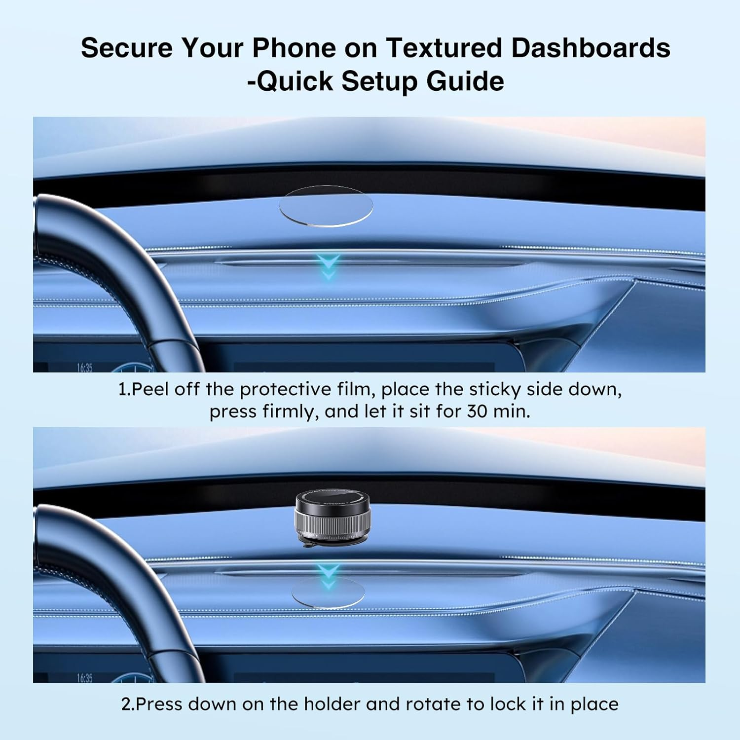 2025 Upgraded Vacuum Suction Magnetic Phone Holder, 360&deg; Rotating Cars Phone Mount for Dashboard, Glass & Smooth Surfaces, Foldable Design Phone Mount Stand Compatible with Iphone image number 6