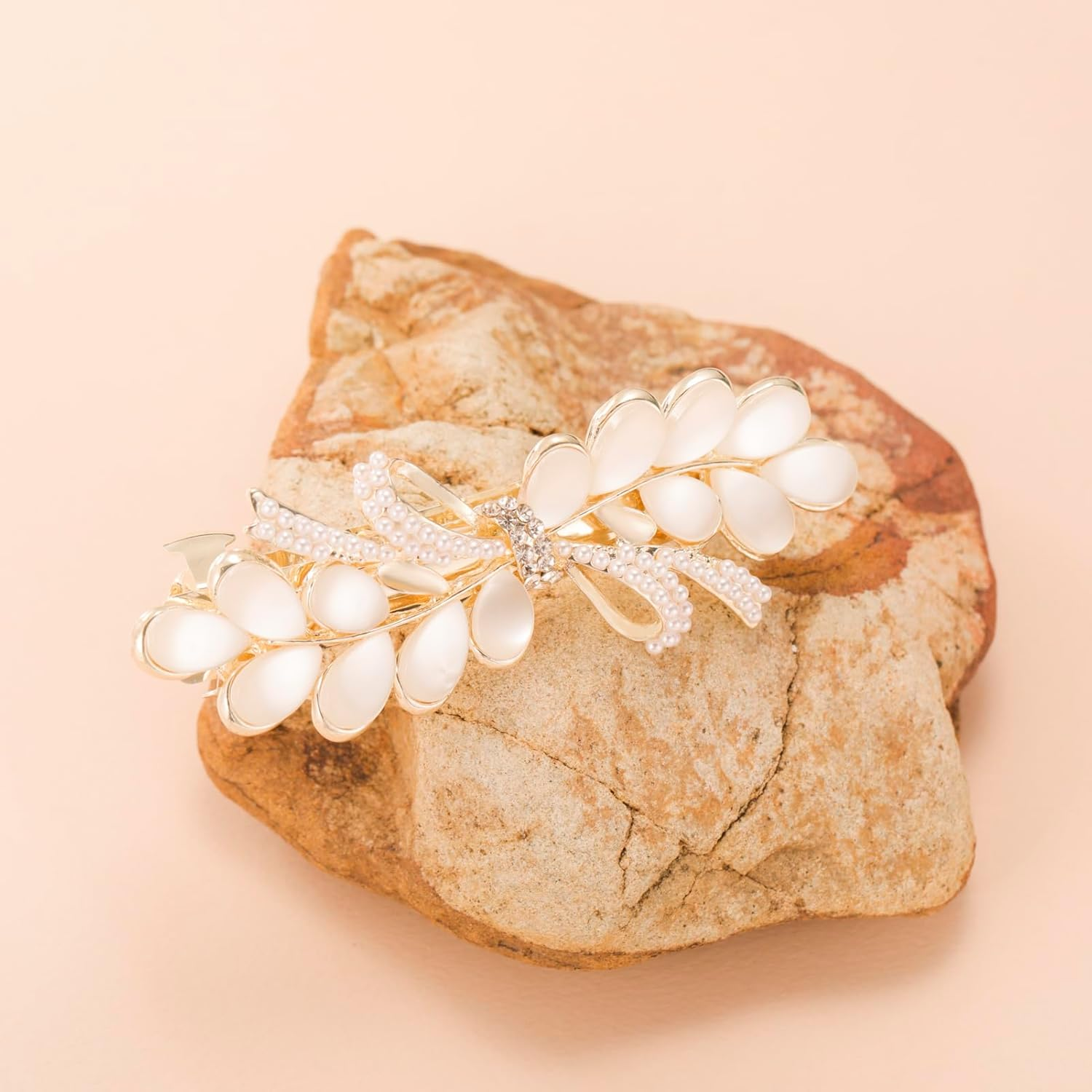 KKJOY Elegant Wisteria Hair Clips Barrettes Hand Crafted Spring Clip Metal Headpieces Wedding Bridal Hair Accessories for Women Charming Ladies image number 1