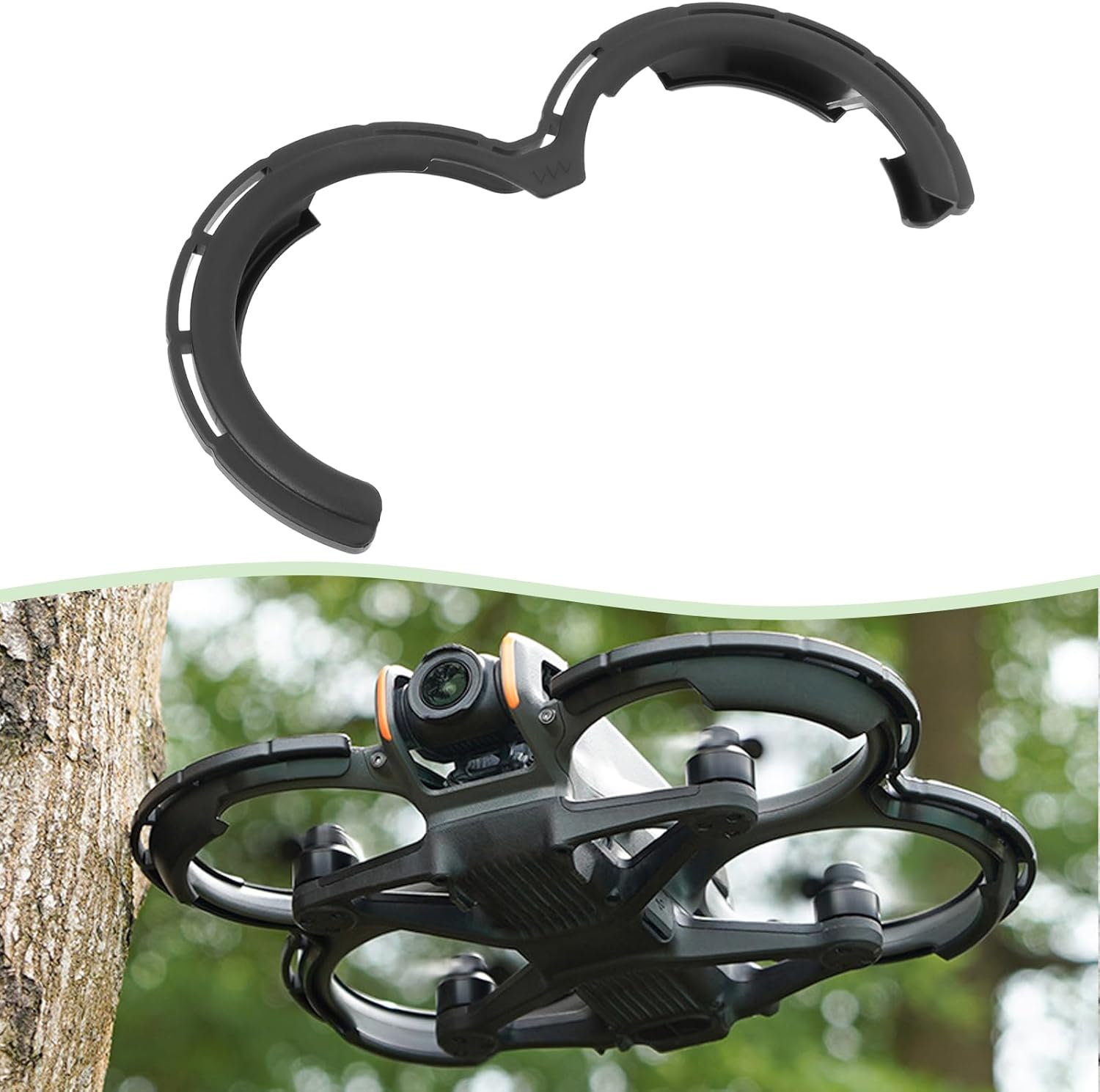 YINETTECH 1 Set Drone Propeller Guard Protector Accessories Drone Gimbal Protective Anti-Collision Ring Cover Compatible with DJI Avata 2 Black image number 4