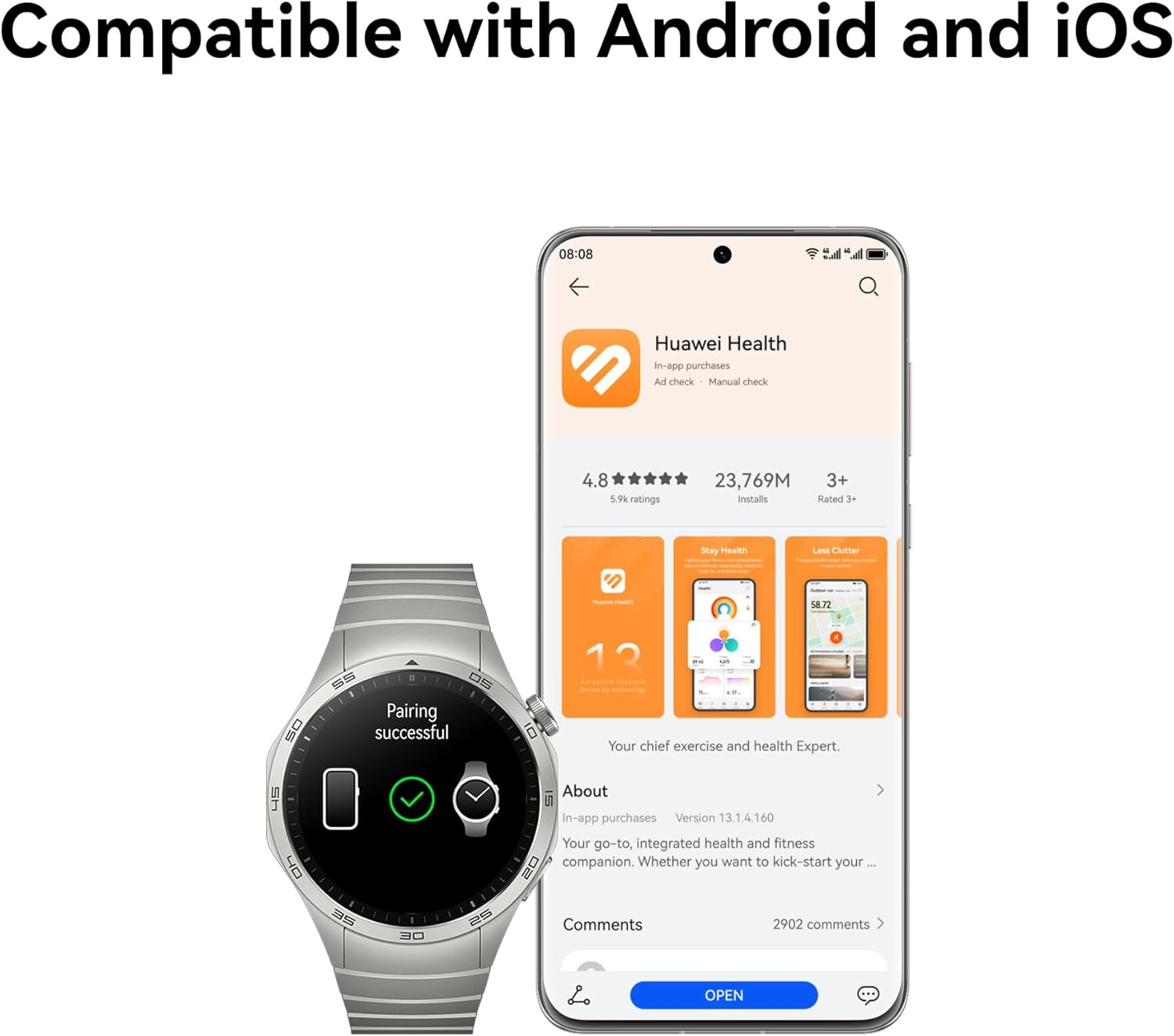 HUAWEI Watch GT 4 Smartwatch, 46Mm Brown Leather, up to 2 Weeks Battery Life Fitness Tracker, Compatible with Android & Ios, Health Monitoring Including Sleep Tracking, GPS, AU Version - Brown image number 3