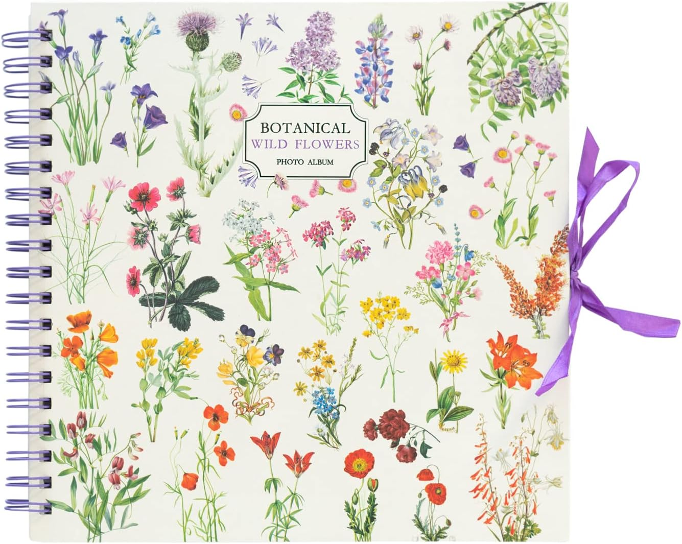 Grupo Erik Photo Album Scrapbook Wild Flowers | 10.2 X 10.2 Inch - 26 X 26 Cm, 40 Pages, Hardcover Scrap Book, Memory Book Journal | Gifts for Travellers