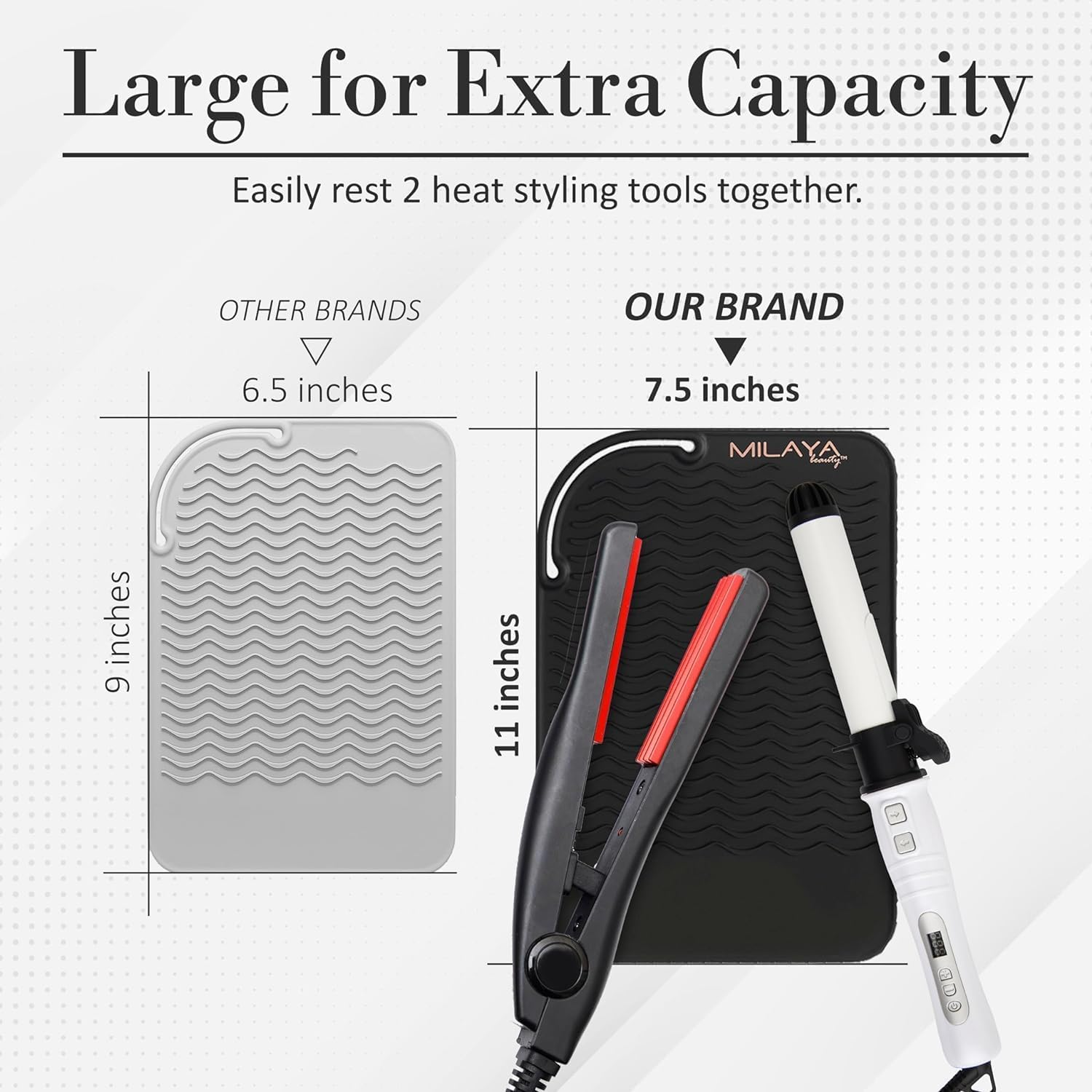 Professional Silicone Heat Resistant Styling Station Mat for All Hair Irons, Curling Iron, Straightener Pad, Iron Flat Hair, Waver, Hair Tools Appliances Hair Dryer Salon Tools Hair Stylist Black - Black image number 4
