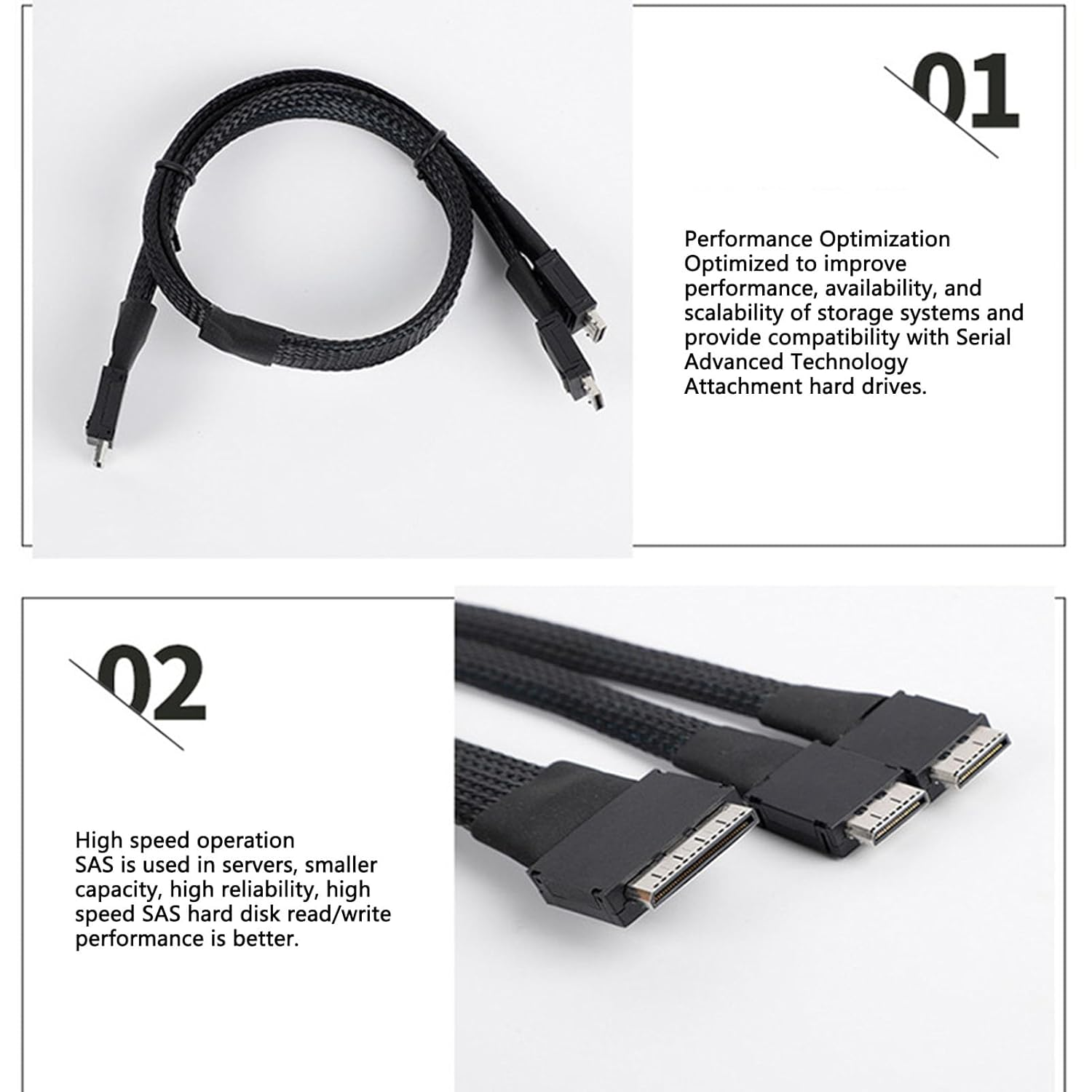 SFF 8611 8I to 2Xsff 8611 4I Cable, High Speed Data Transmission, Improved Performance, Suitable for Various Systems, with PCI E Expansion Cards, for Data Center Servers image number 4